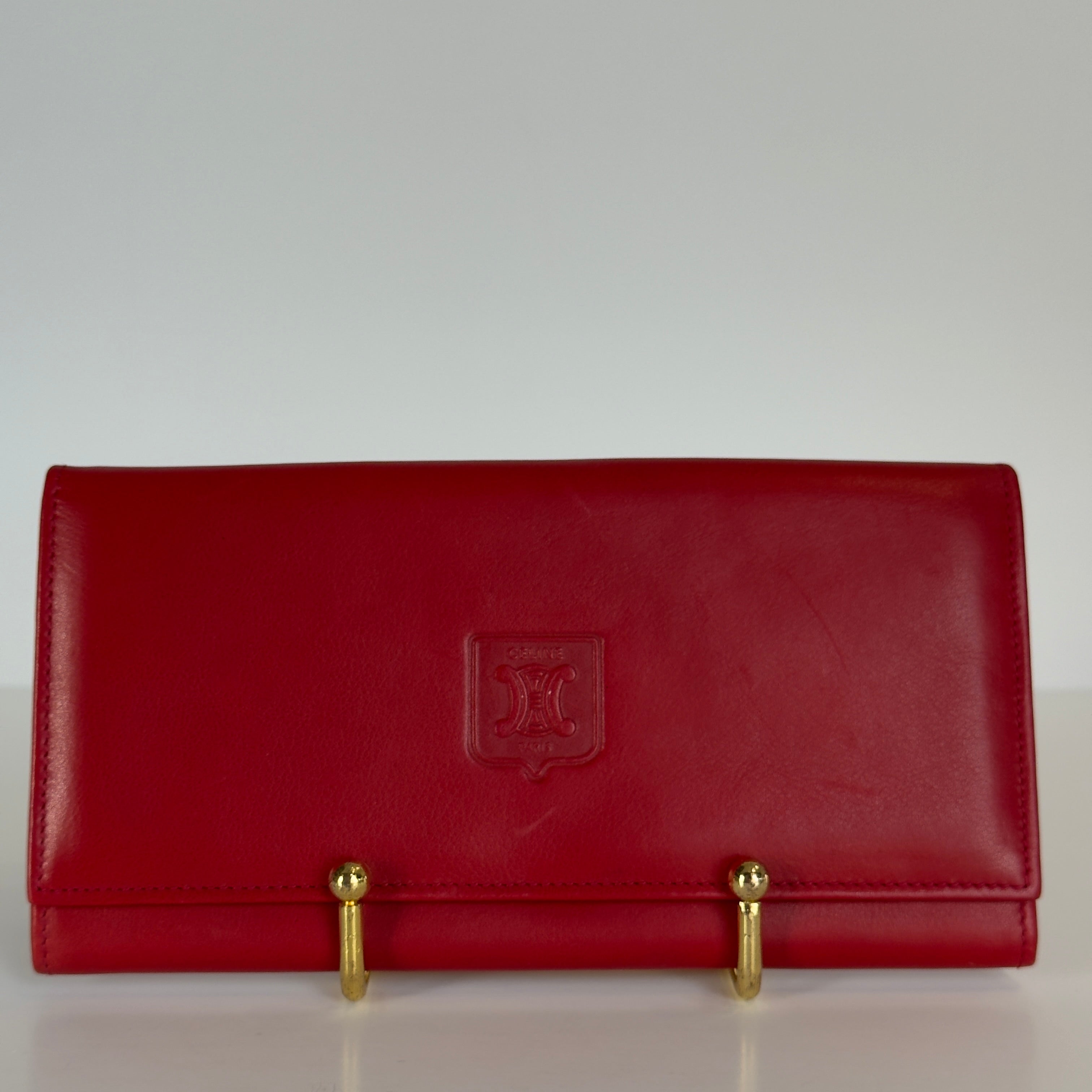 Celine Triomphe Wallet Red - Queen May