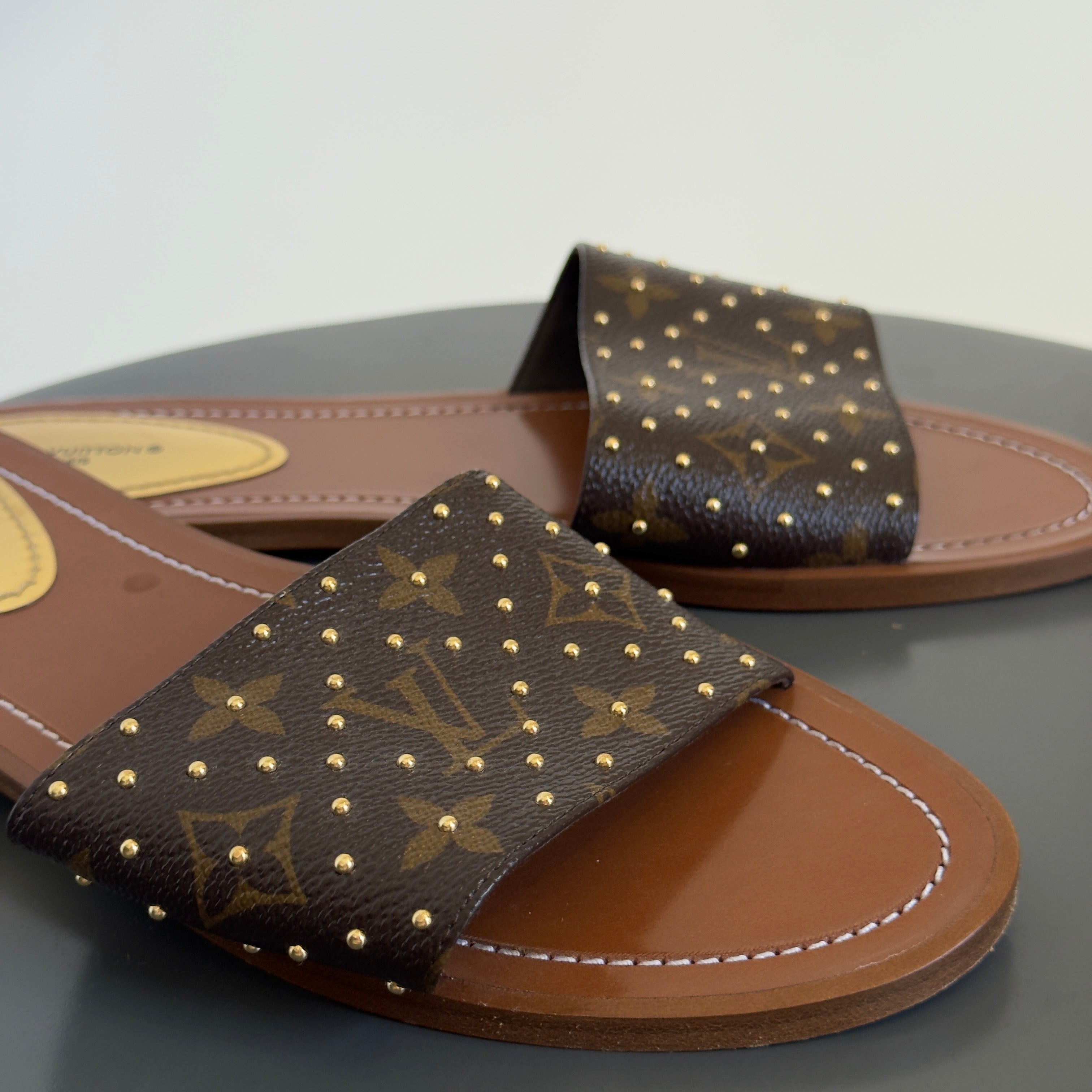 Louis Vuitton Monogram Studded Sandals - Queen May