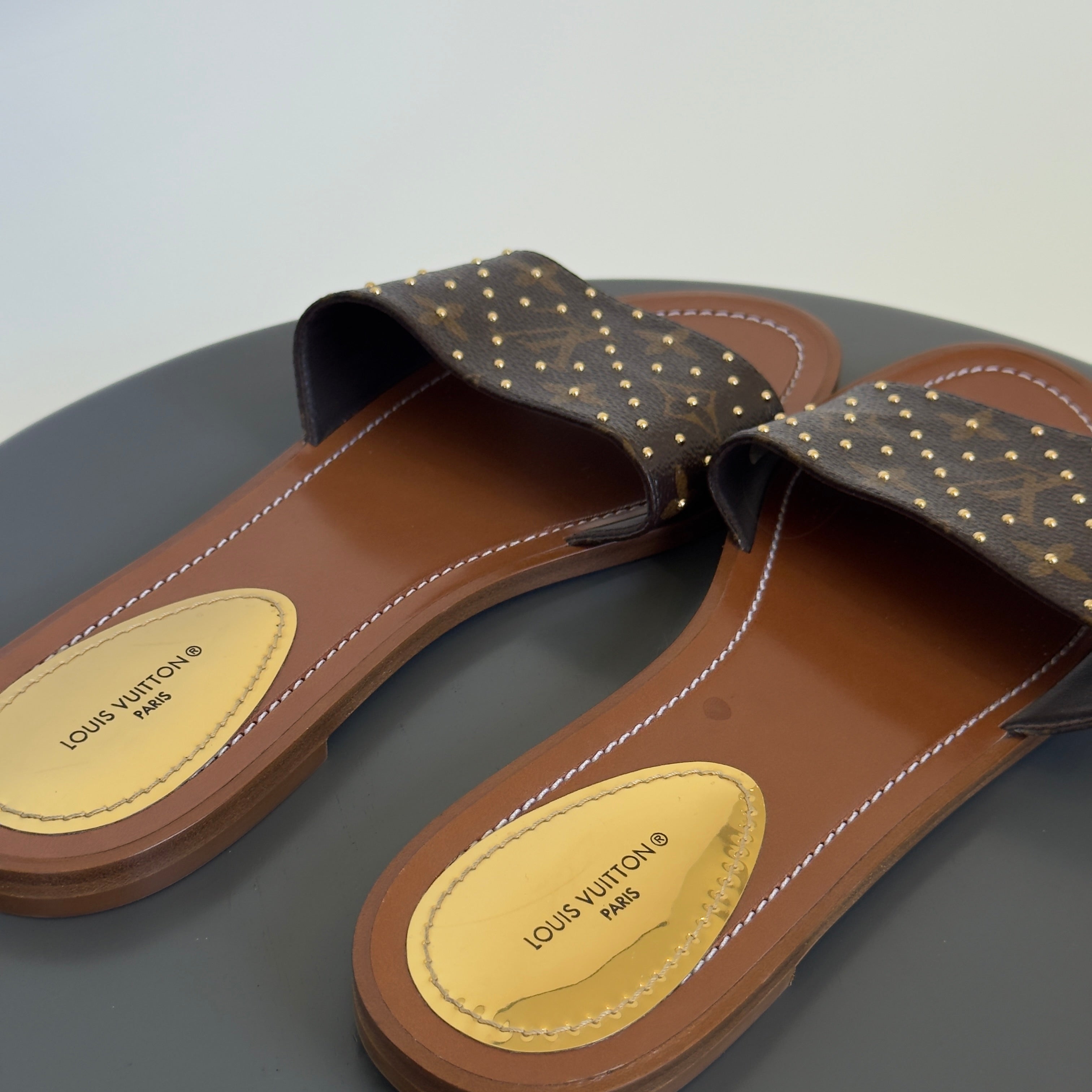 Louis Vuitton Monogram Studded Sandals - Queen May
