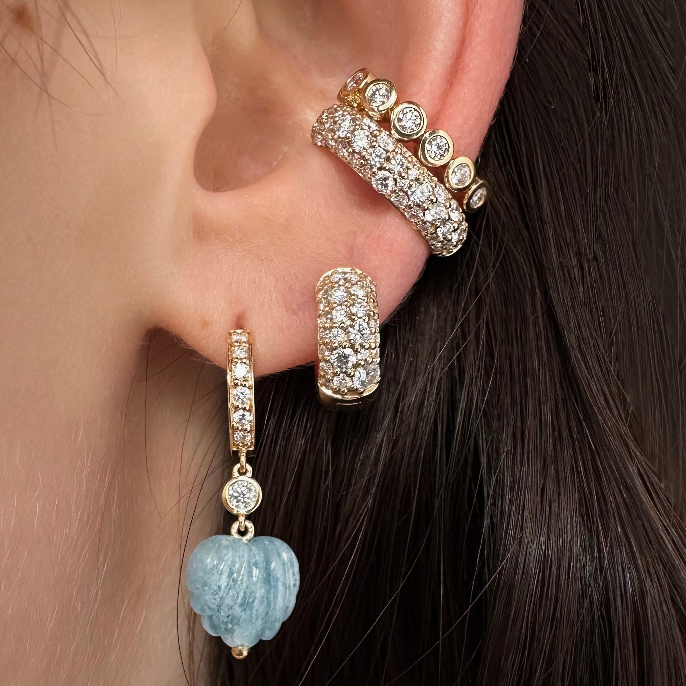 Renna Bubble Ear Cuff - Diamond