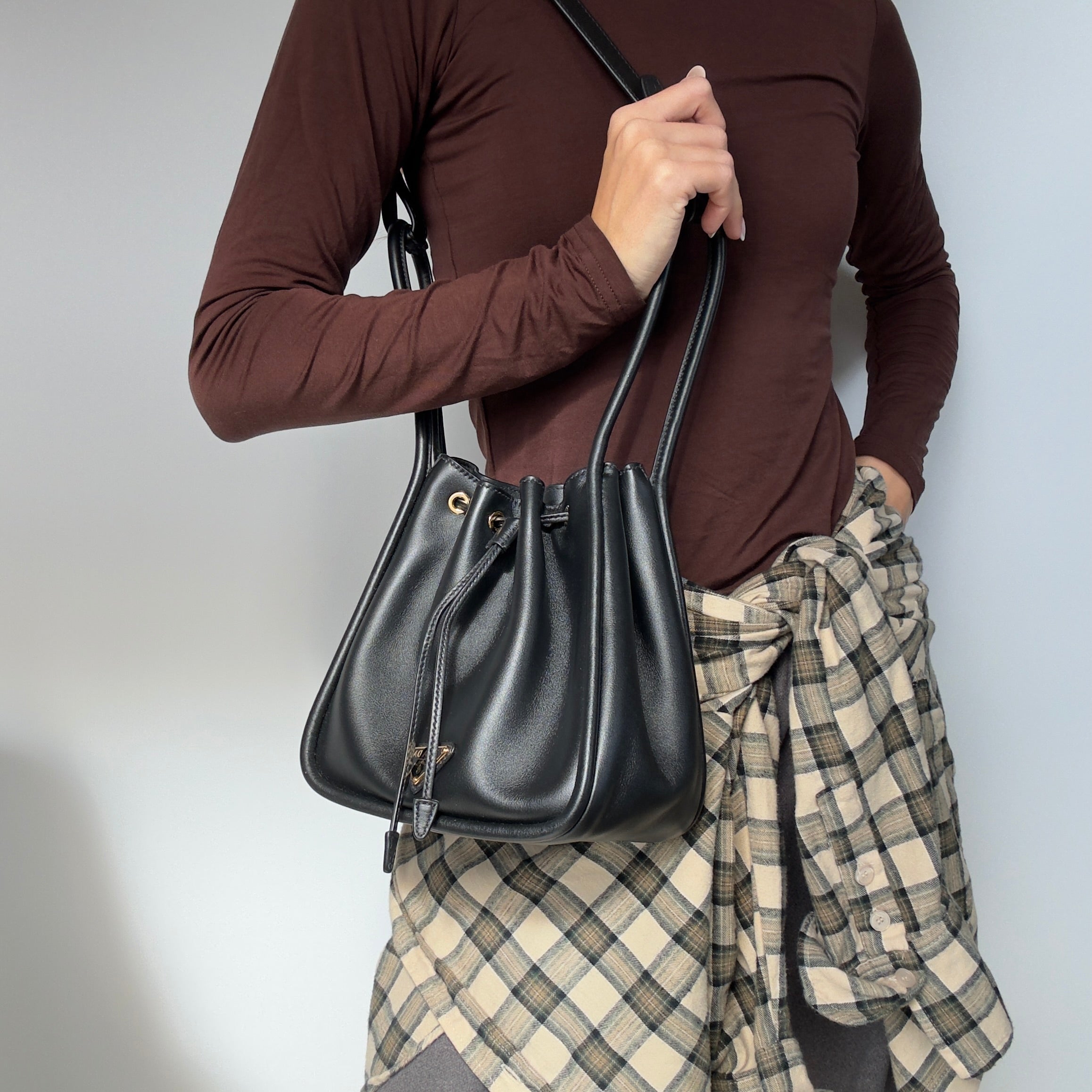 Prada Darling Leather Mini Bucket Bag