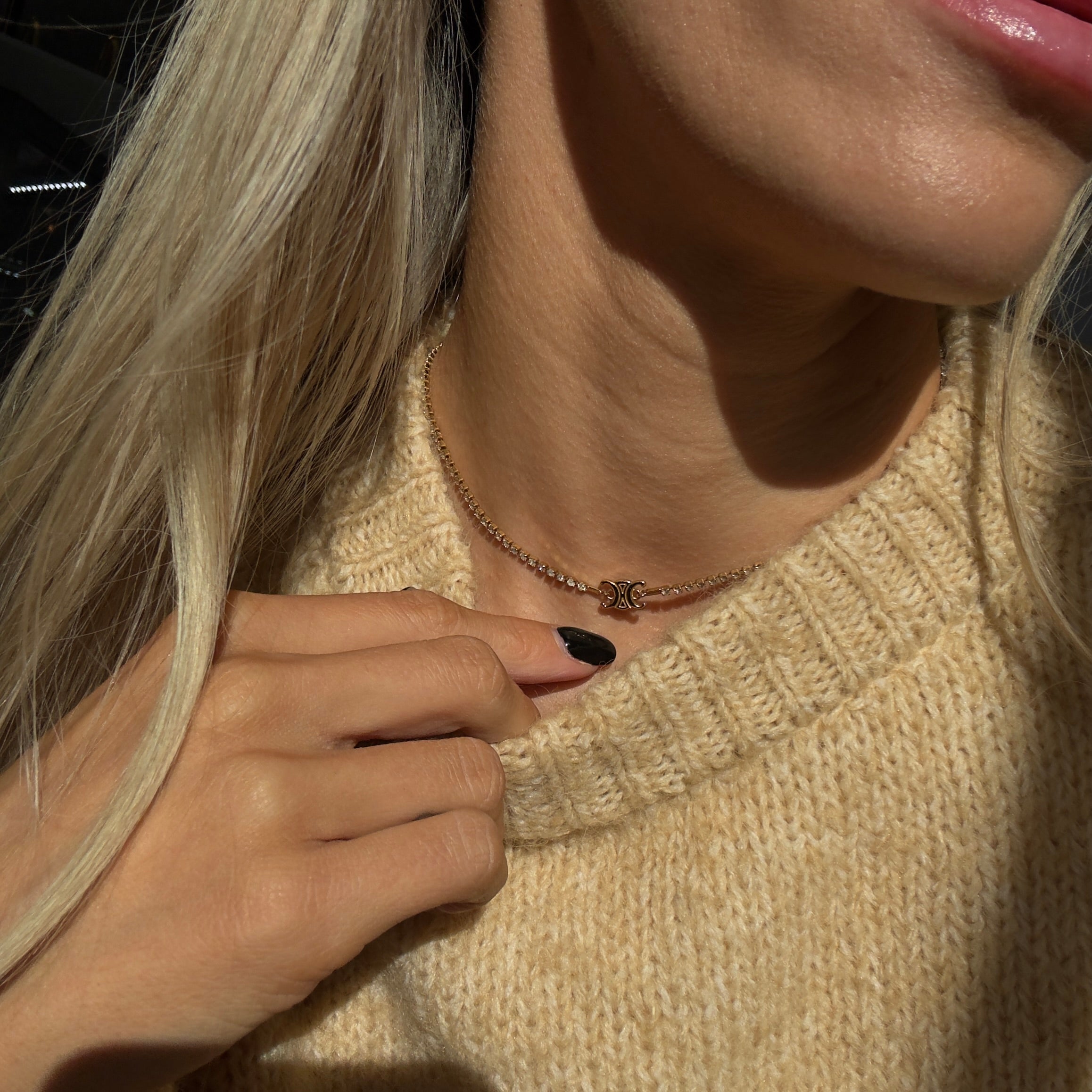 Celine Triomphe Sparkle Necklace - Queen May