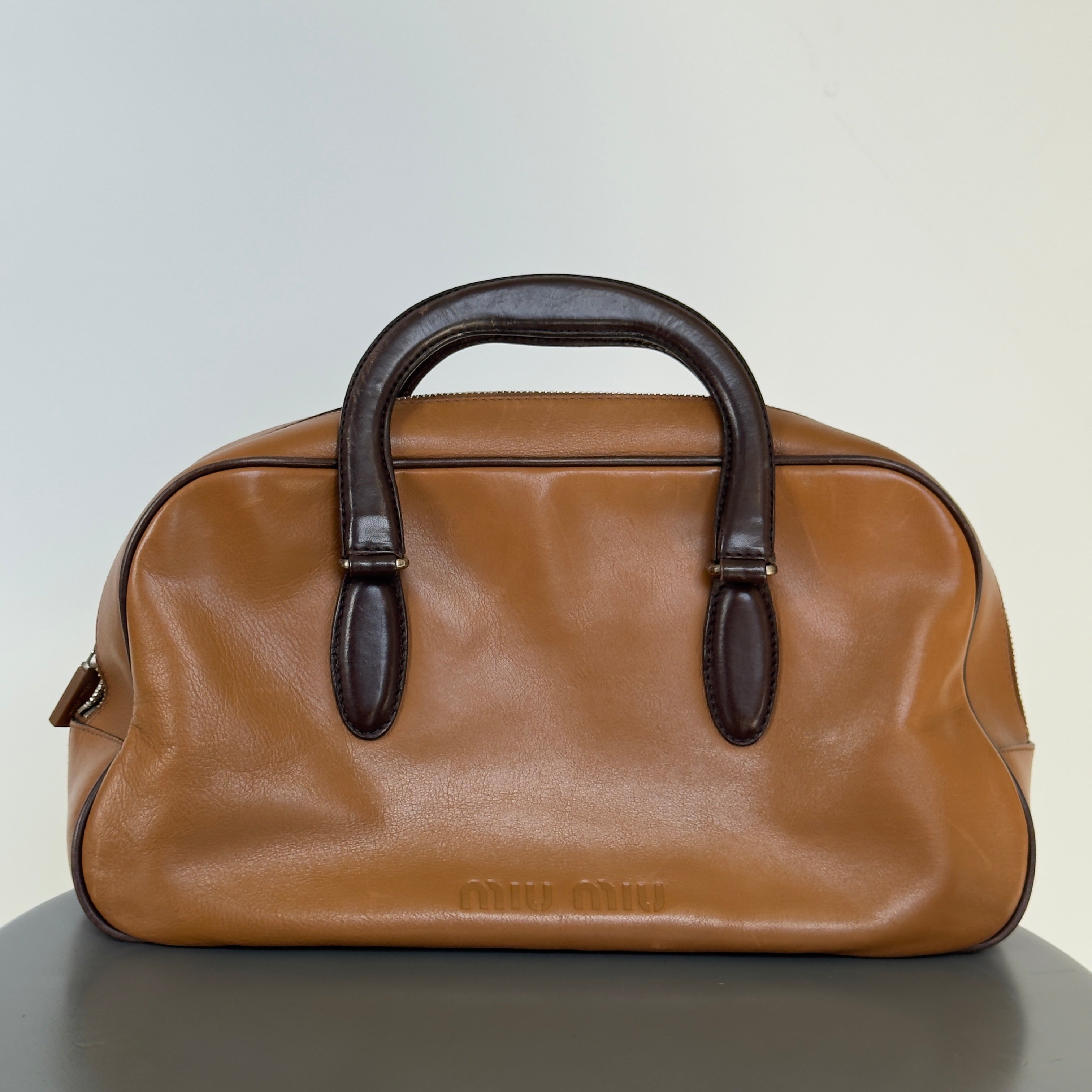 Vintage Miu Miu Cognac Boston Bag - Queen May