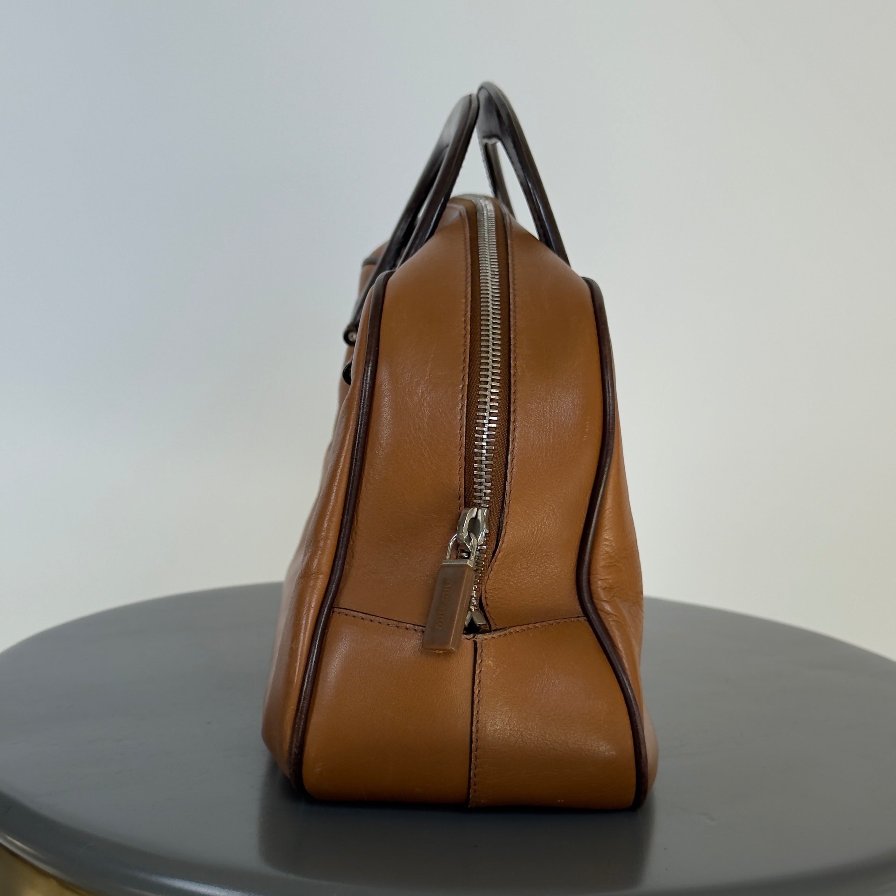Vintage Miu Miu Cognac Boston Bag - Queen May