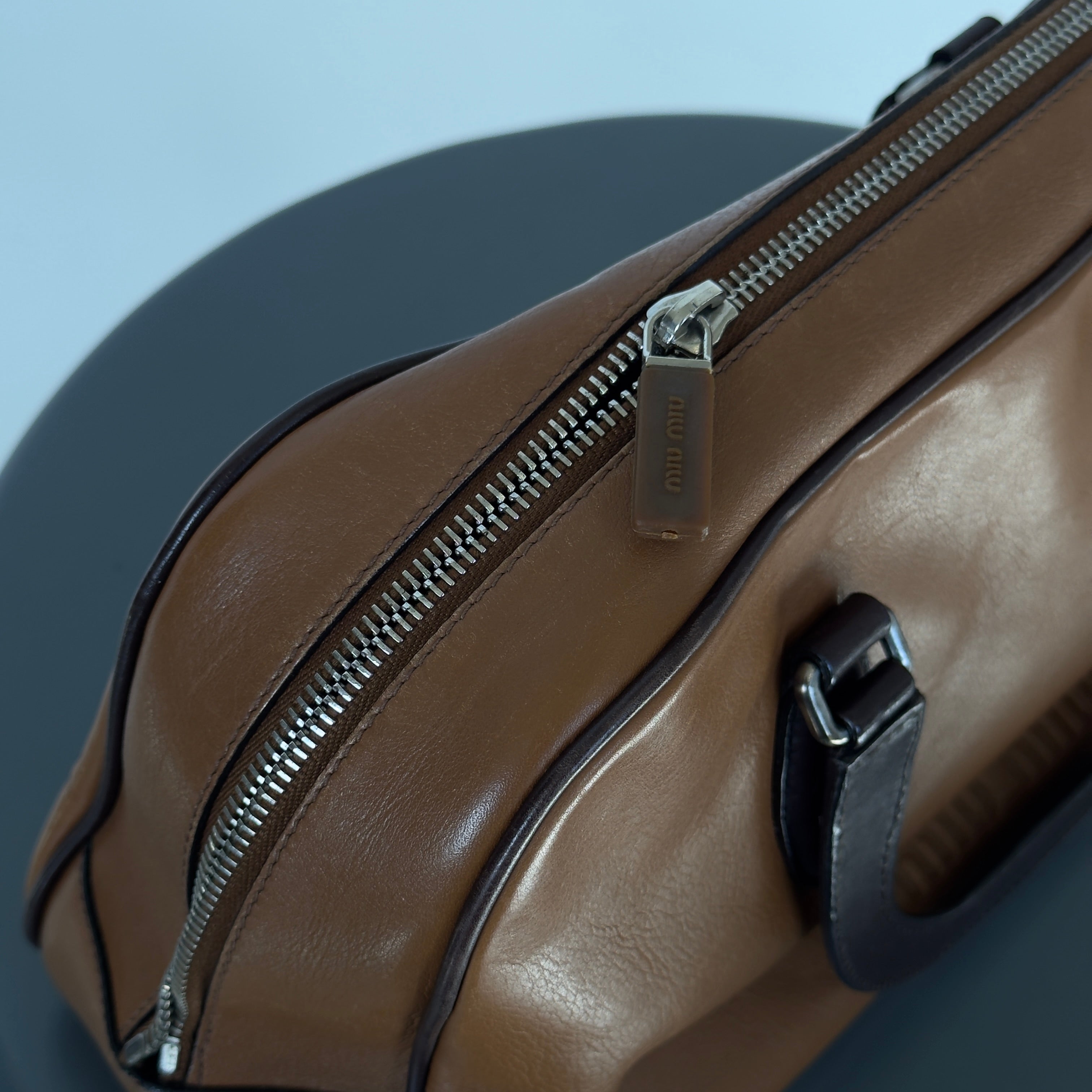 Vintage Miu Miu Cognac Boston Bag - Queen May