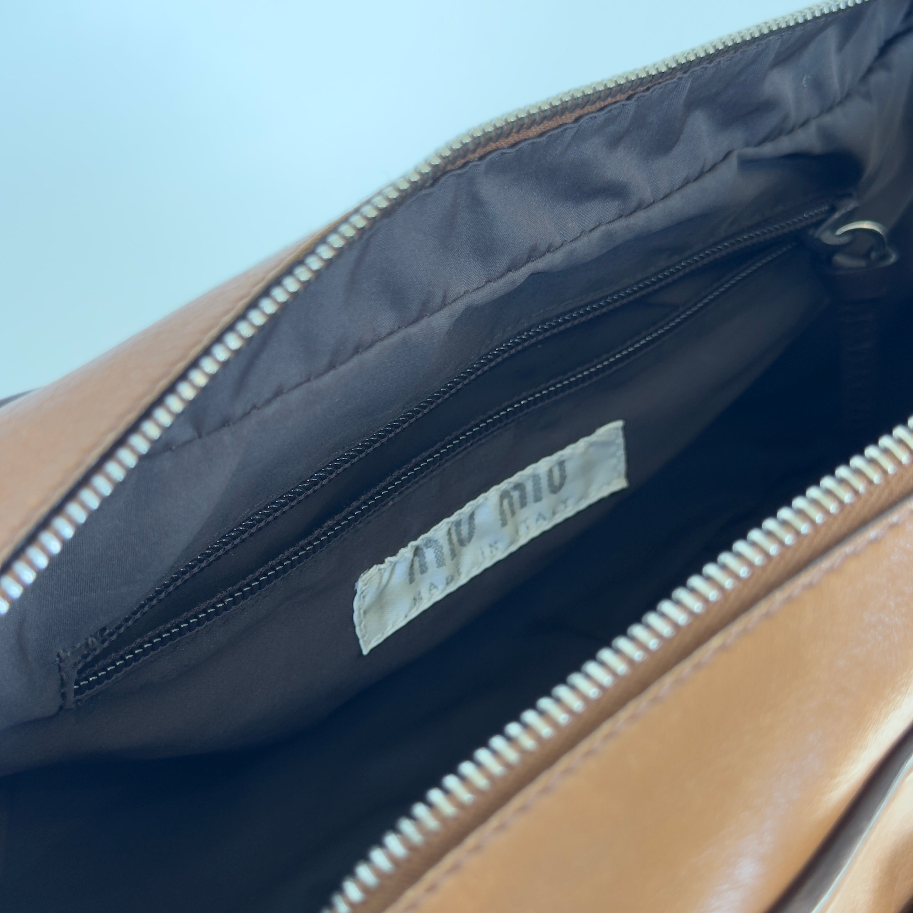 Vintage Miu Miu Cognac Boston Bag - Queen May