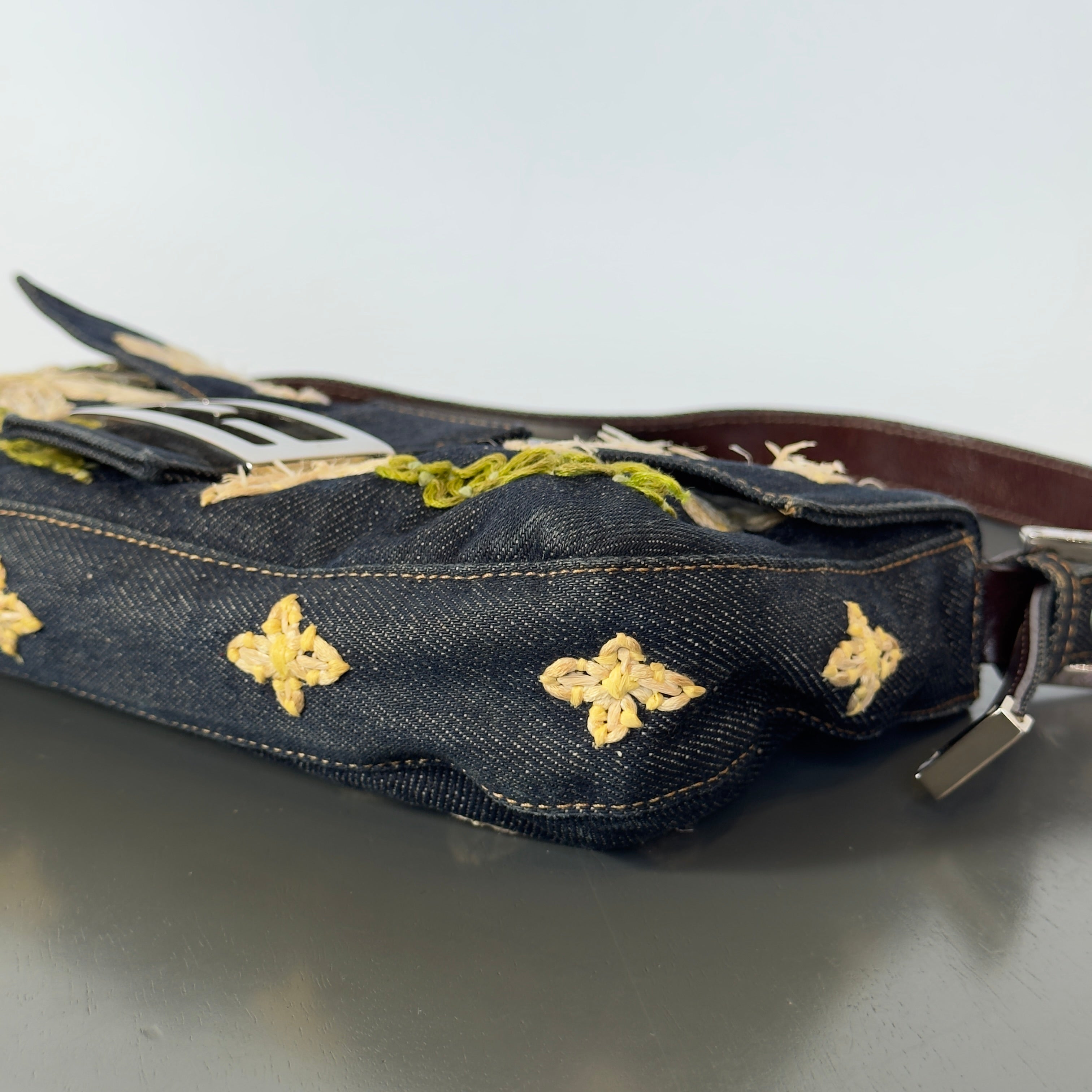 Fendi Denim Floral Baguette - Queen May