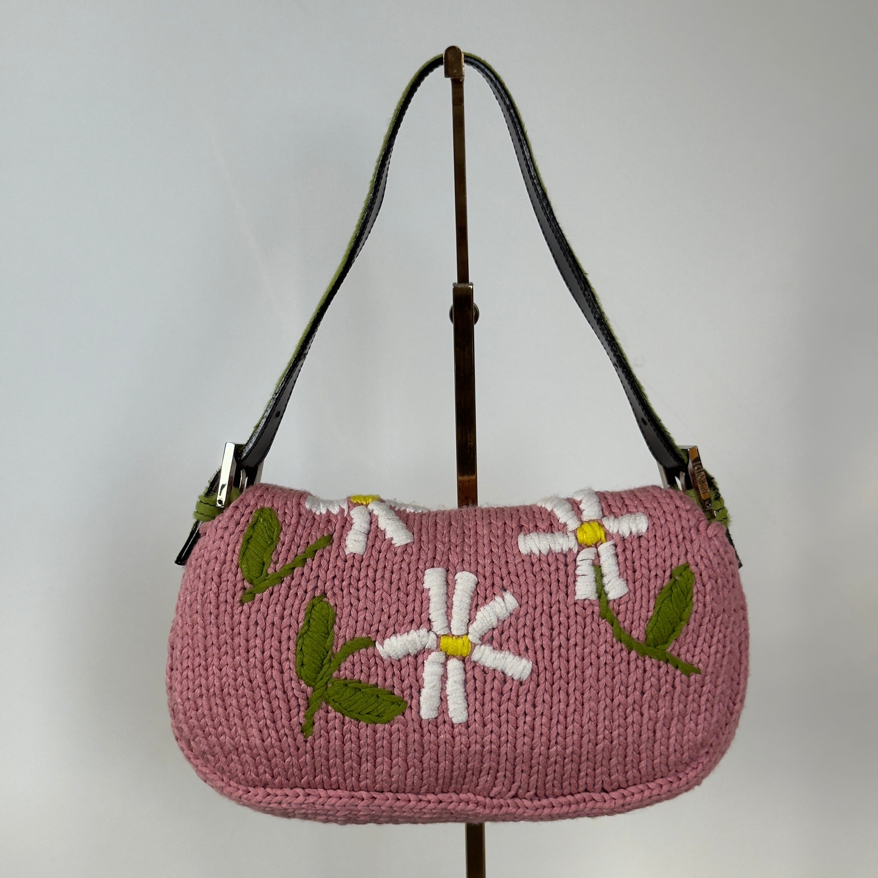 Fendi Knit Floral Baguette Ponyhair - Queen May
