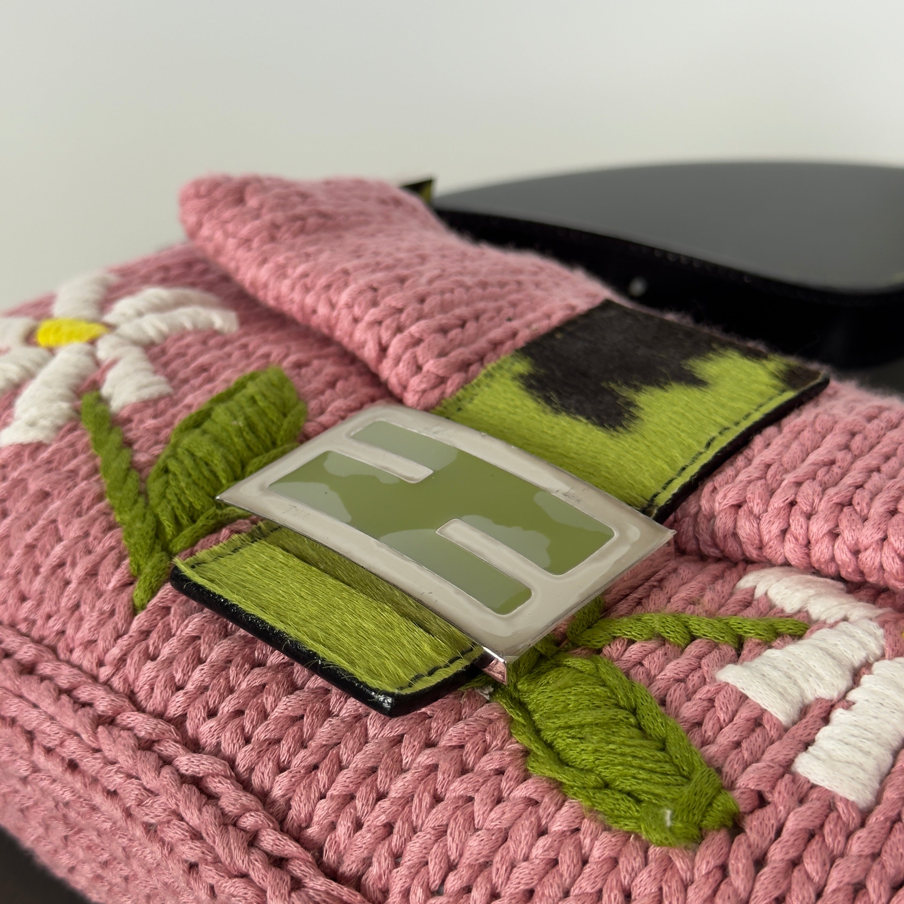 Fendi Knit Floral Baguette Ponyhair - Queen May