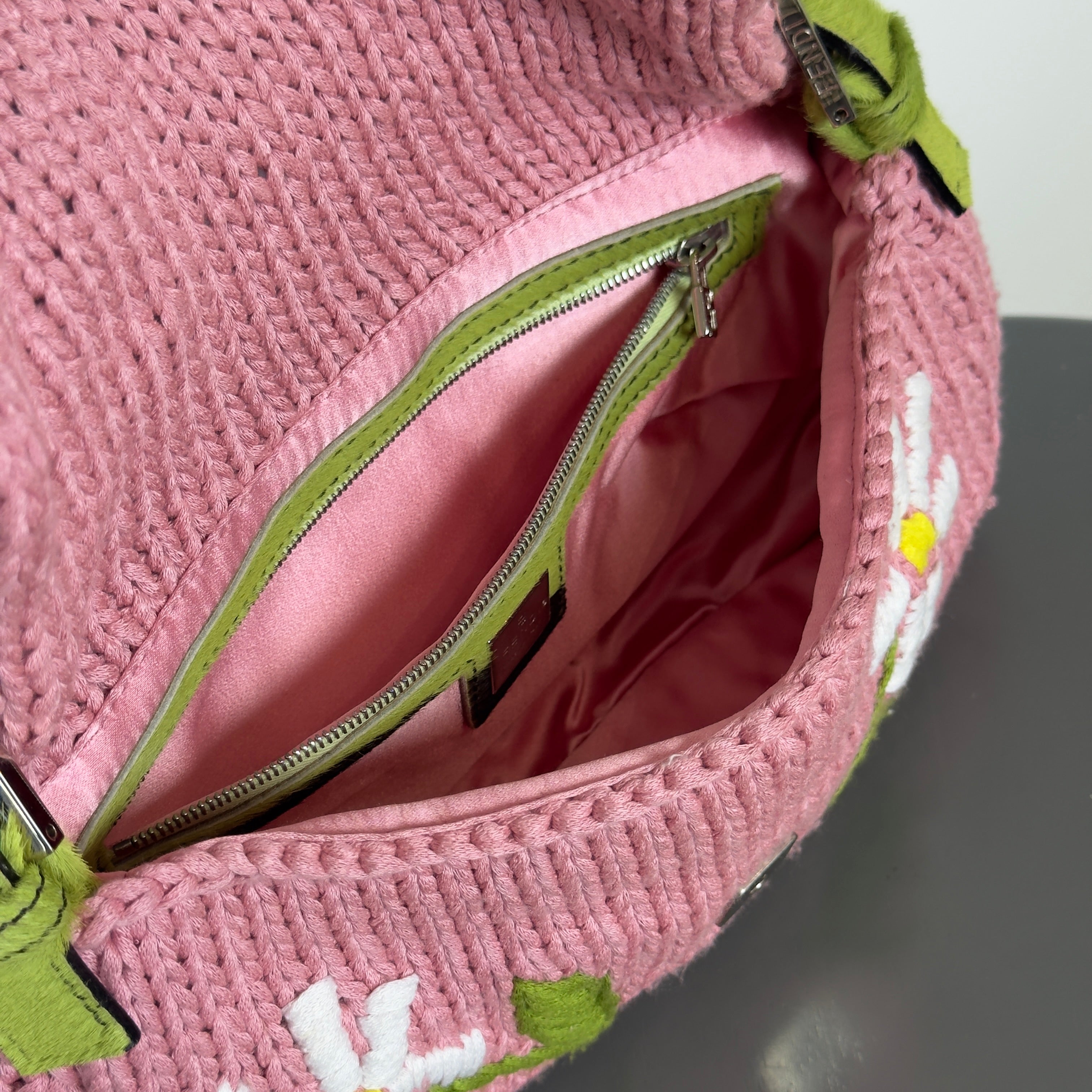 Fendi Knit Floral Baguette Ponyhair - Queen May