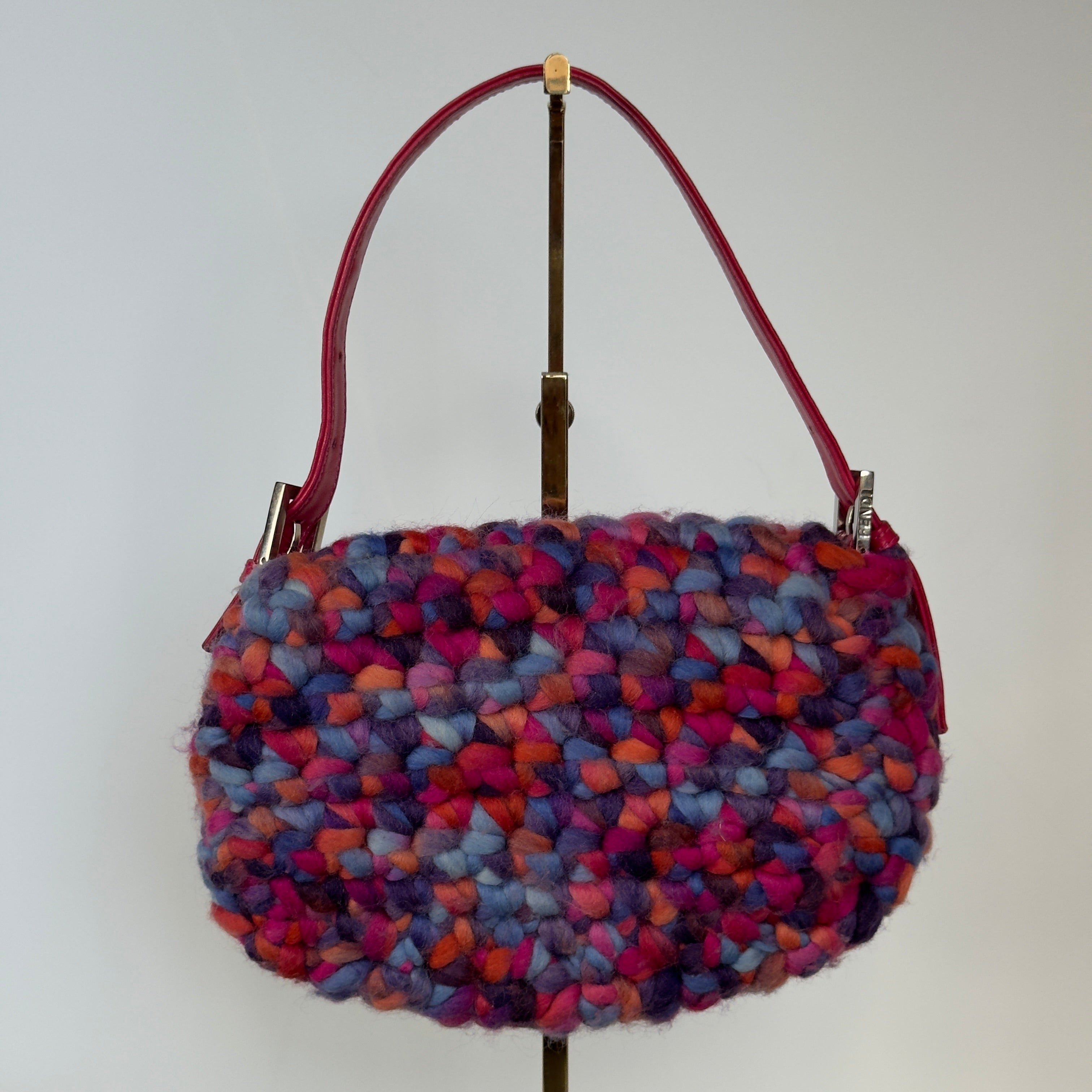 Rare Y2K Era Fendi Crochet Baguette Shoulder Bag - Queen May
