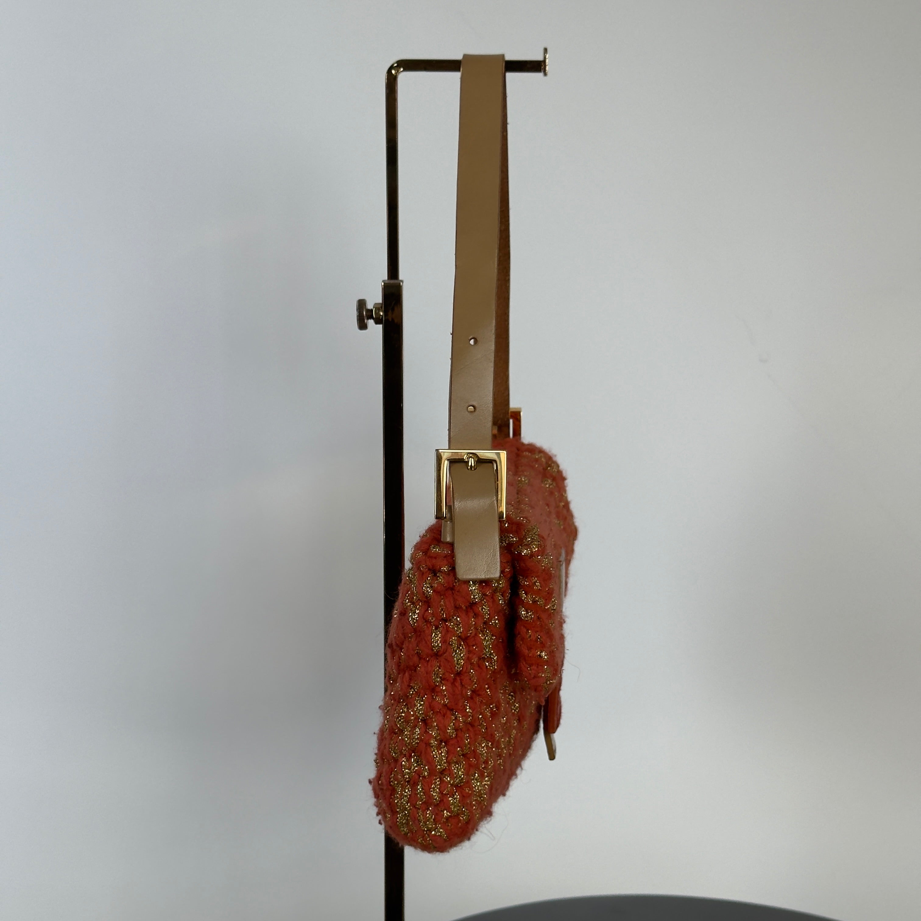 Rare Fendi Baguette Crochet Shoulder Bag In Orange Y2K Era - Queen May