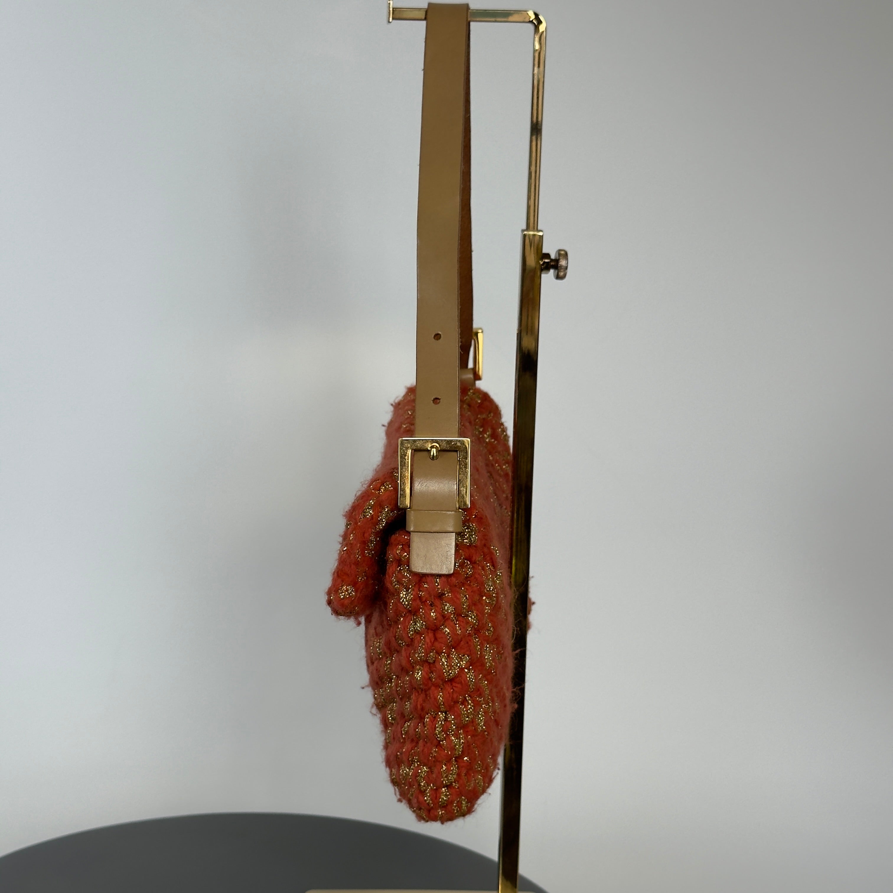 Rare Fendi Baguette Crochet Shoulder Bag In Orange Y2K Era - Queen May