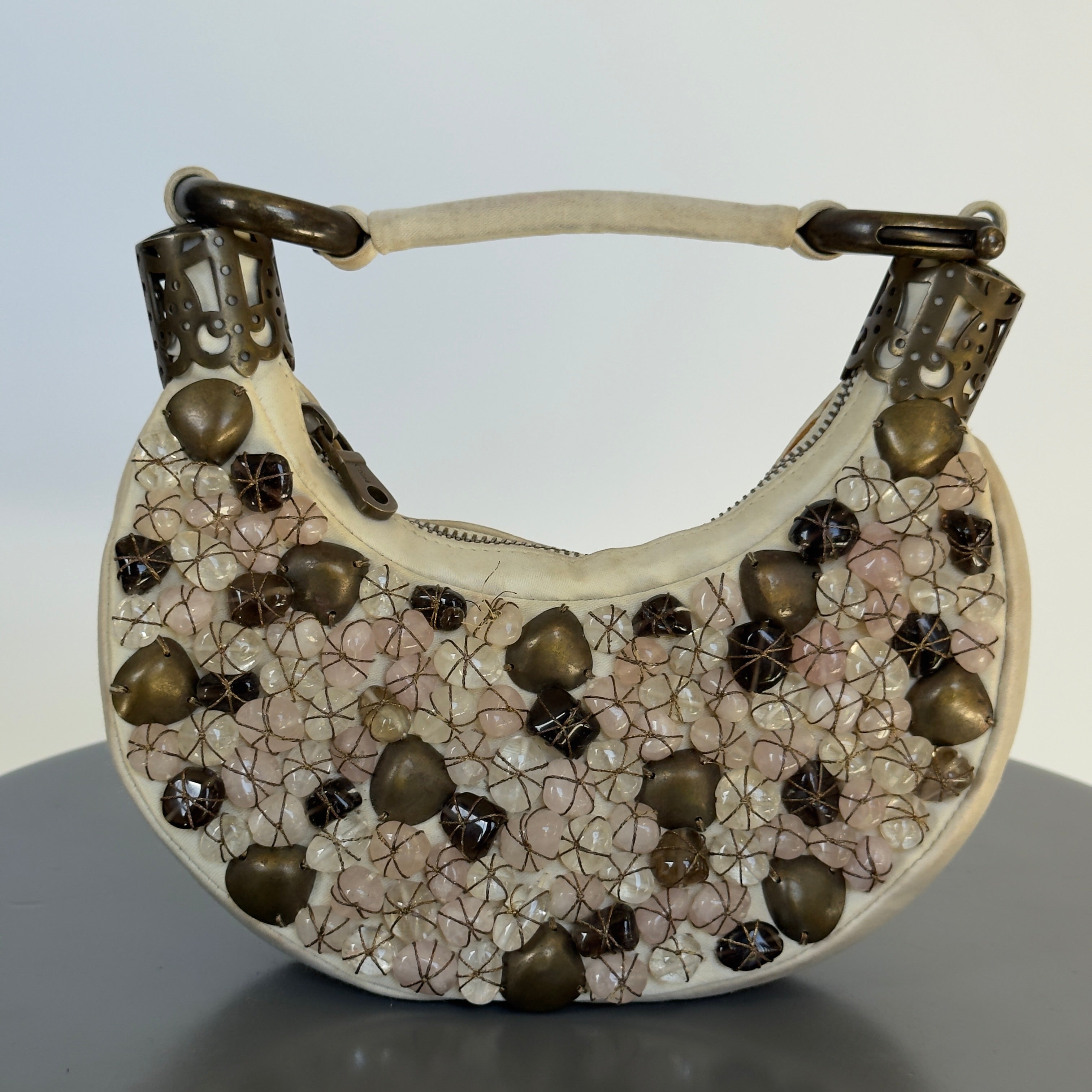 Chloe By Phoebe Philo Rose Quartz Embellished Handbag Circa 2000s - Queen May