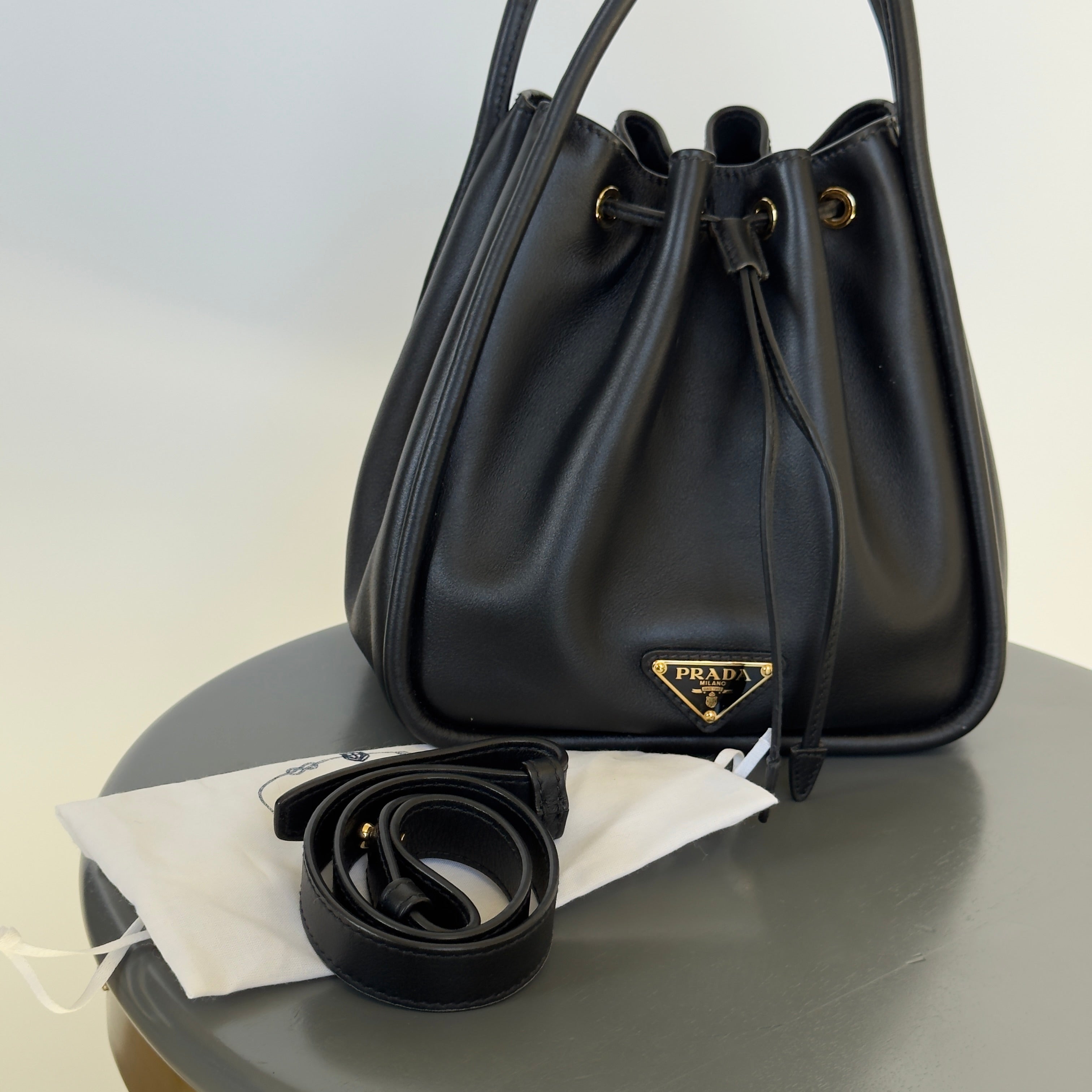 Prada Darling Leather Mini Bucket Bag