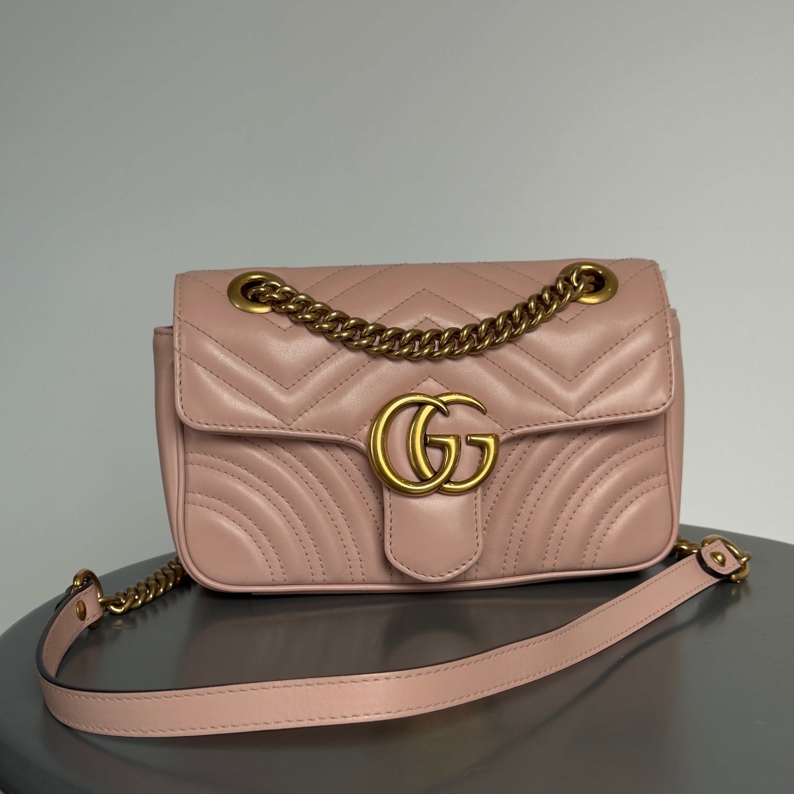 Gucci Pink Small Marmont Crossbody Bag - Queen May