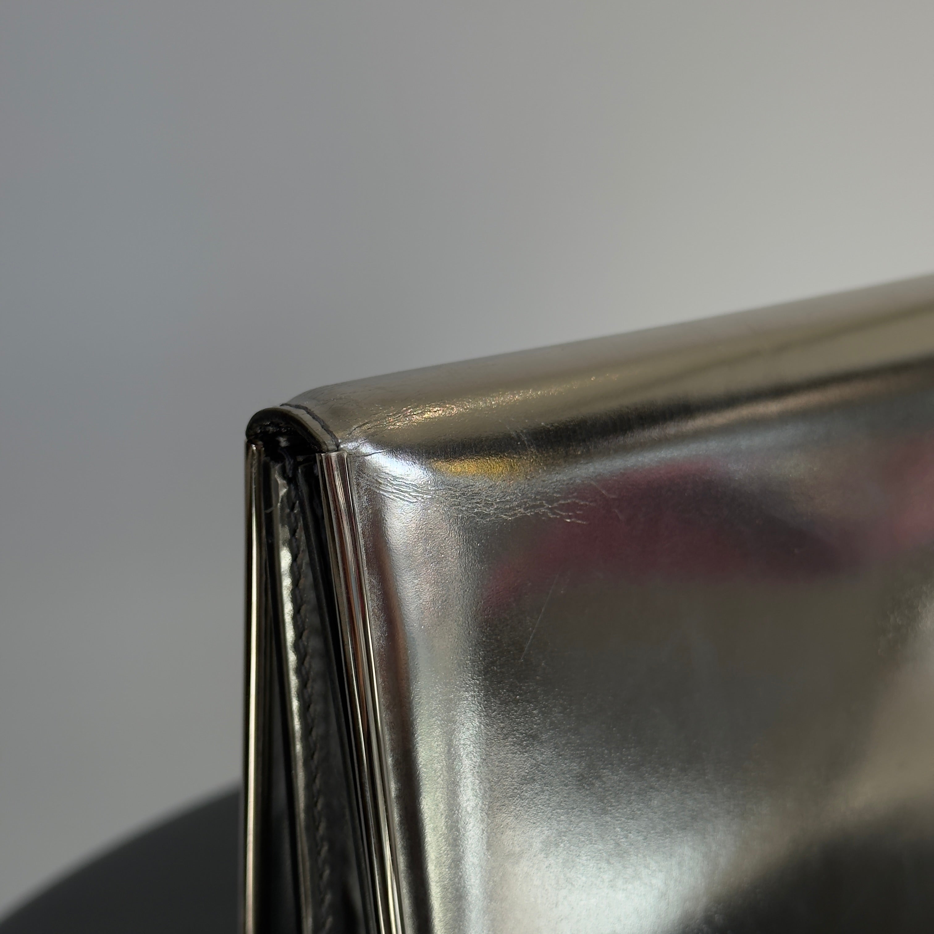 Christian Dior Silver Mirror Calfskin Leather Clutch - Queen May
