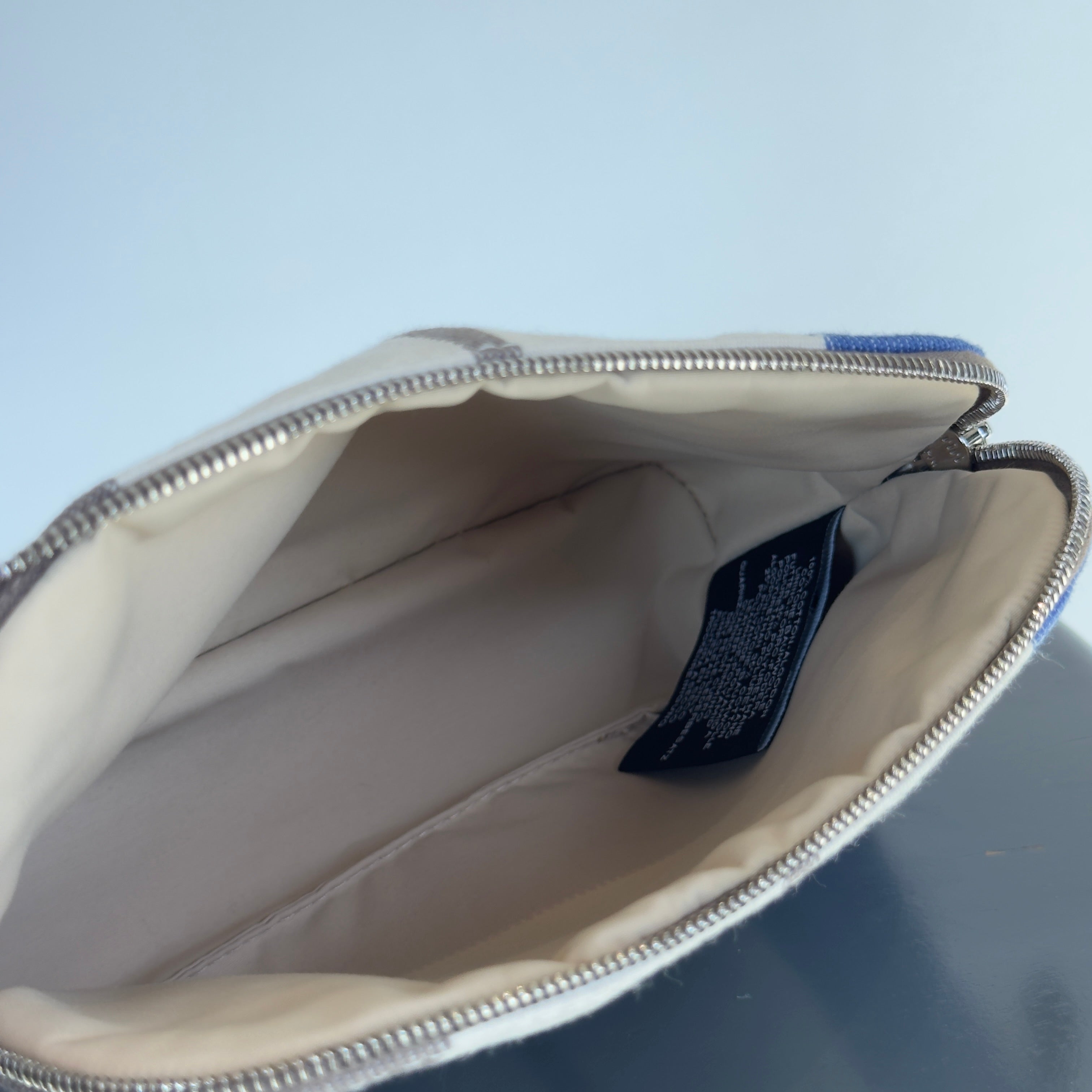 Hermes Bolide Rayures Rocabar Travel Case Etoupe/Azur - Queen May