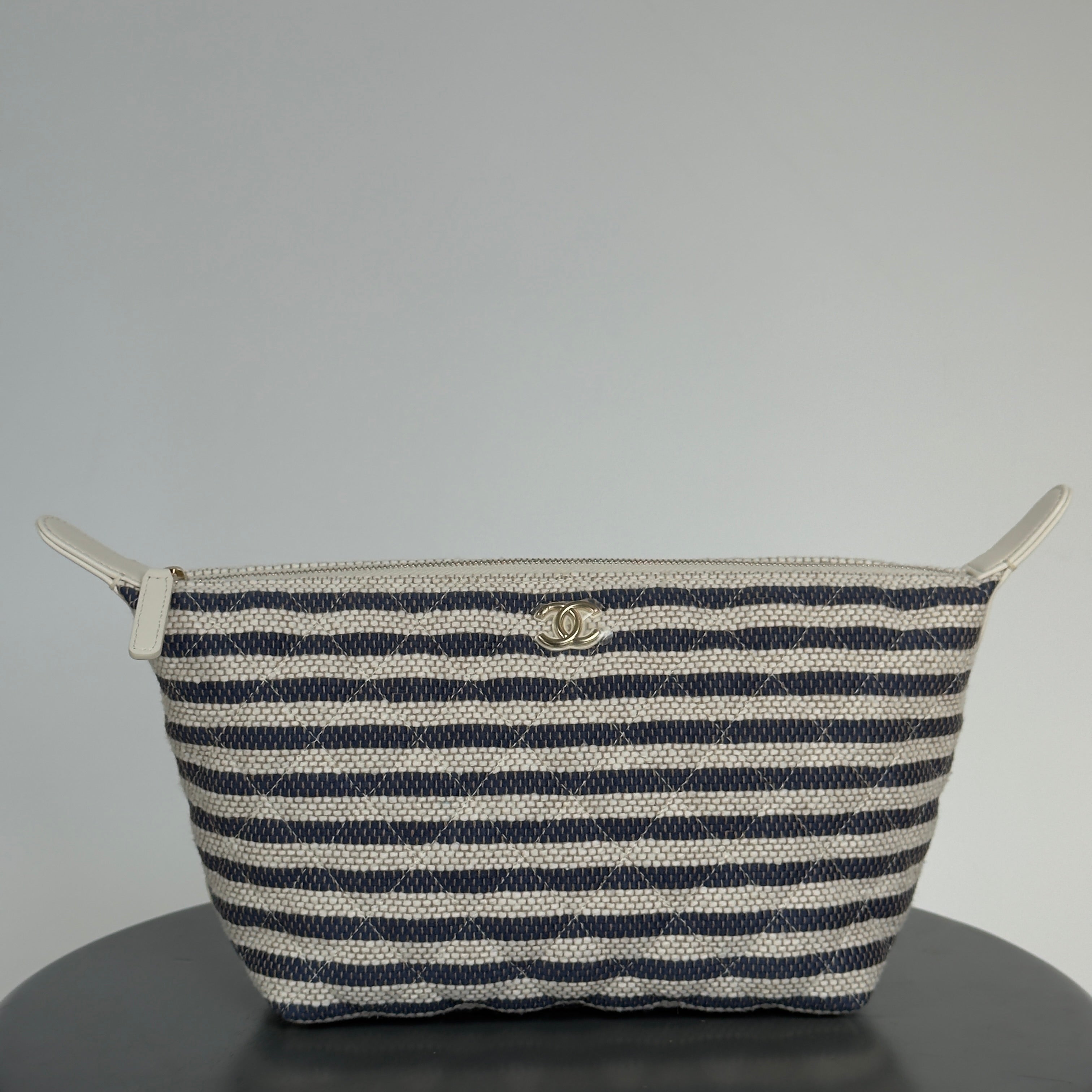 Chanel Zipped Striped Canvas Case - Queen May
