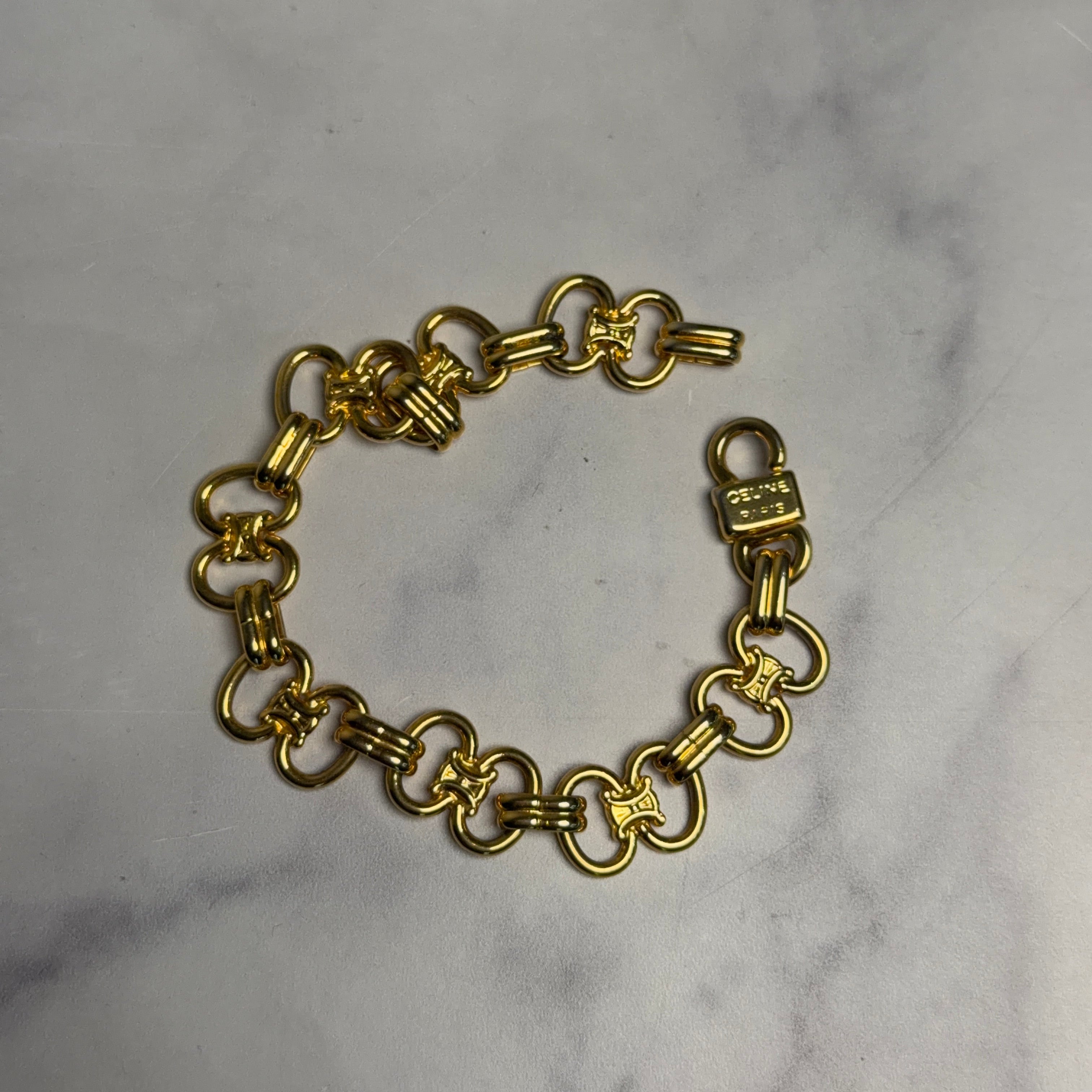 Celine Gold-Tone Triomphe Bracelet - Queen May