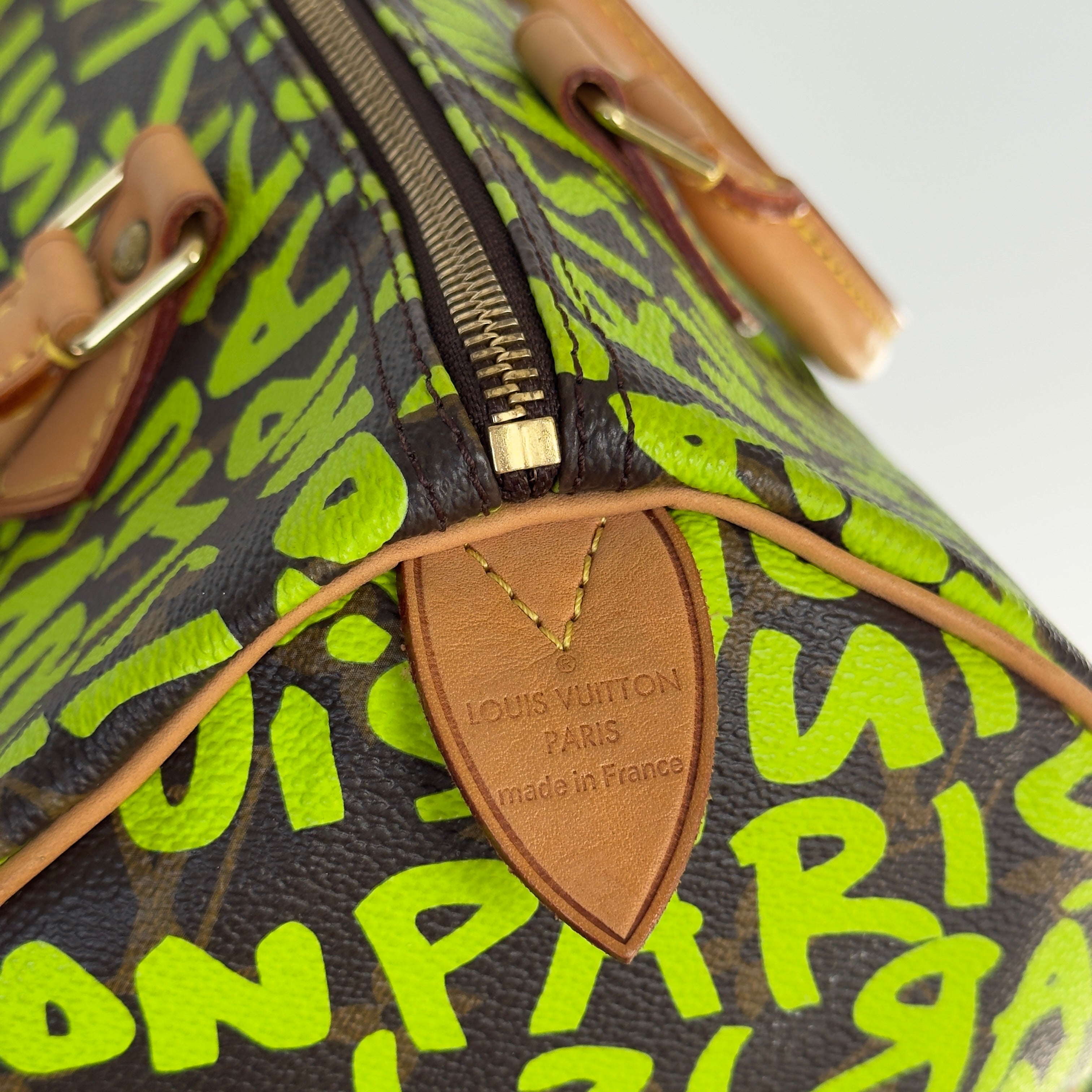 Louis Vuitton Monogram Graffiti Speedy 30 Stephen Sprouse Neon Green - Queen May