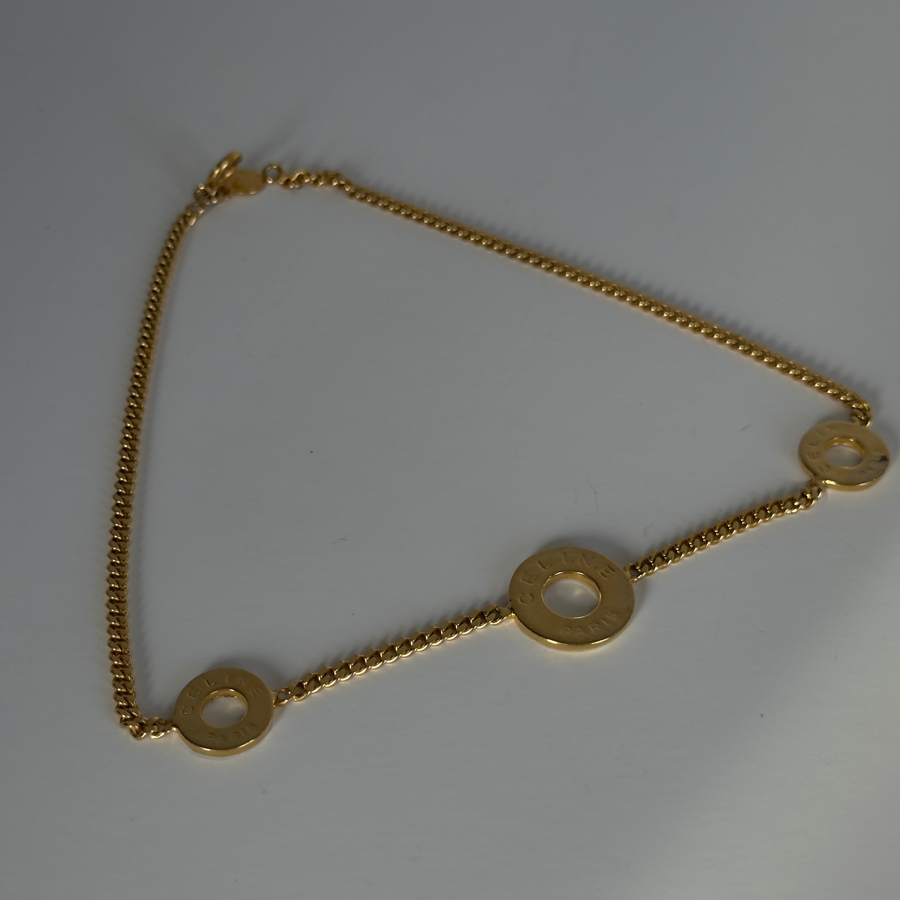 Rare Celine Gold-Tone Disk Choker - Queen May