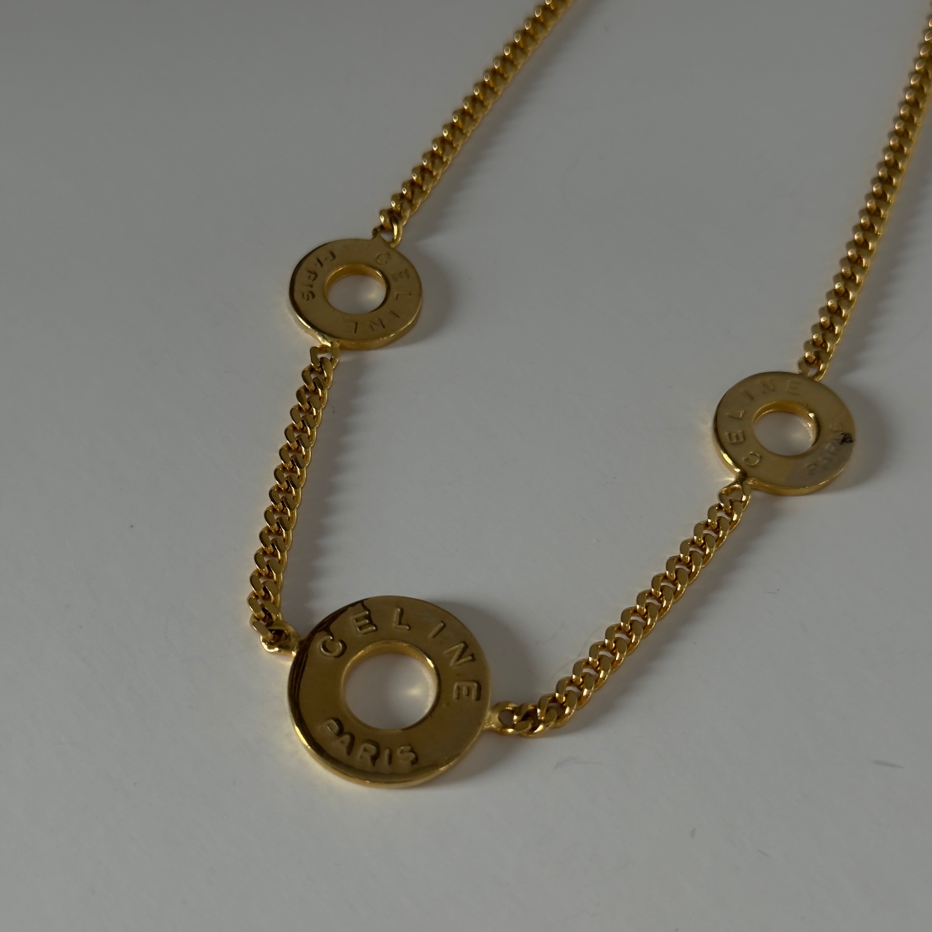 Rare Celine Gold-Tone Disk Choker - Queen May