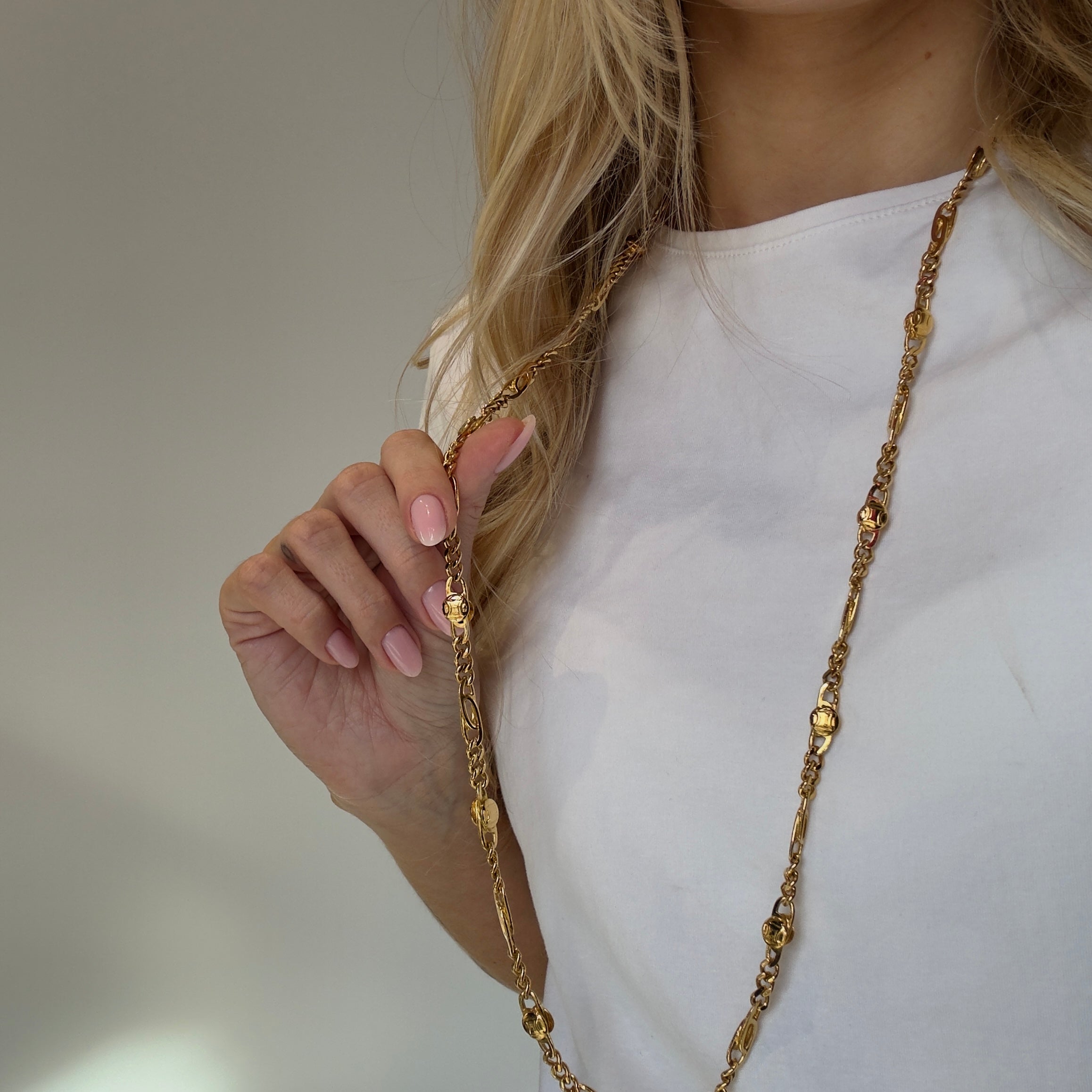 Celine Triomphe Gold-Tone Chain Necklace - Queen May