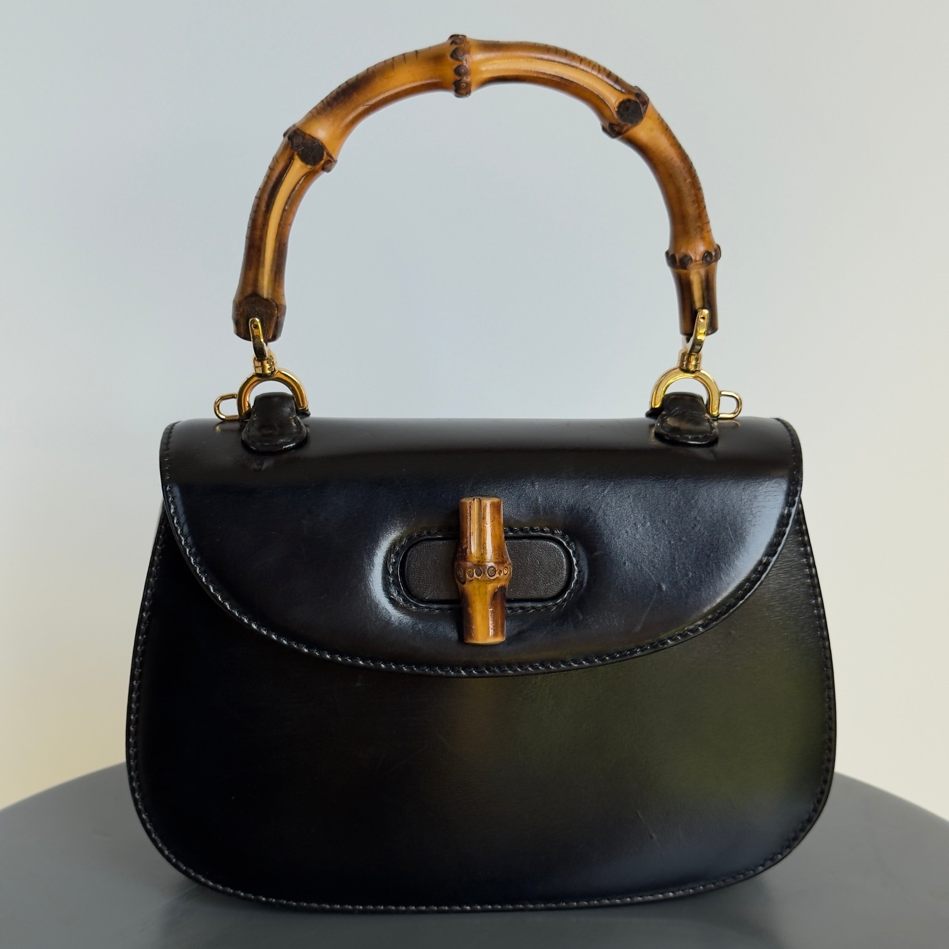 Vintage Gucci Bamboo Top Handle With Mirror - Queen May
