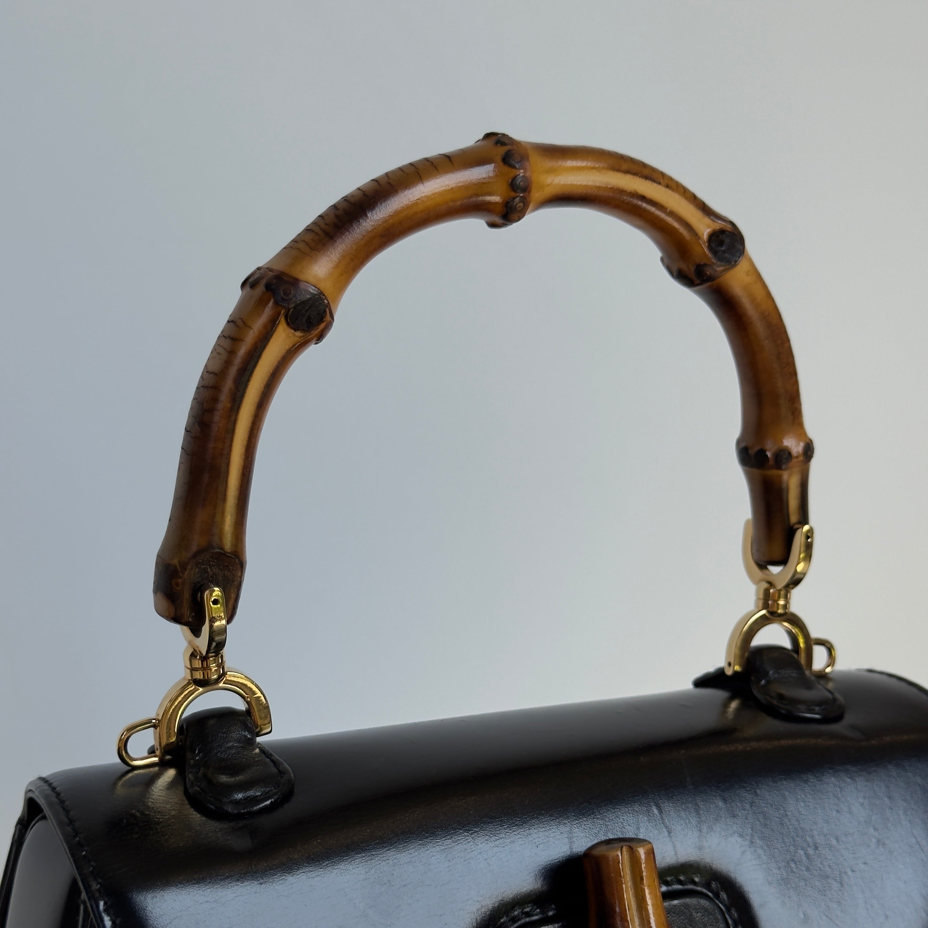 Vintage Gucci Bamboo Top Handle With Mirror - Queen May