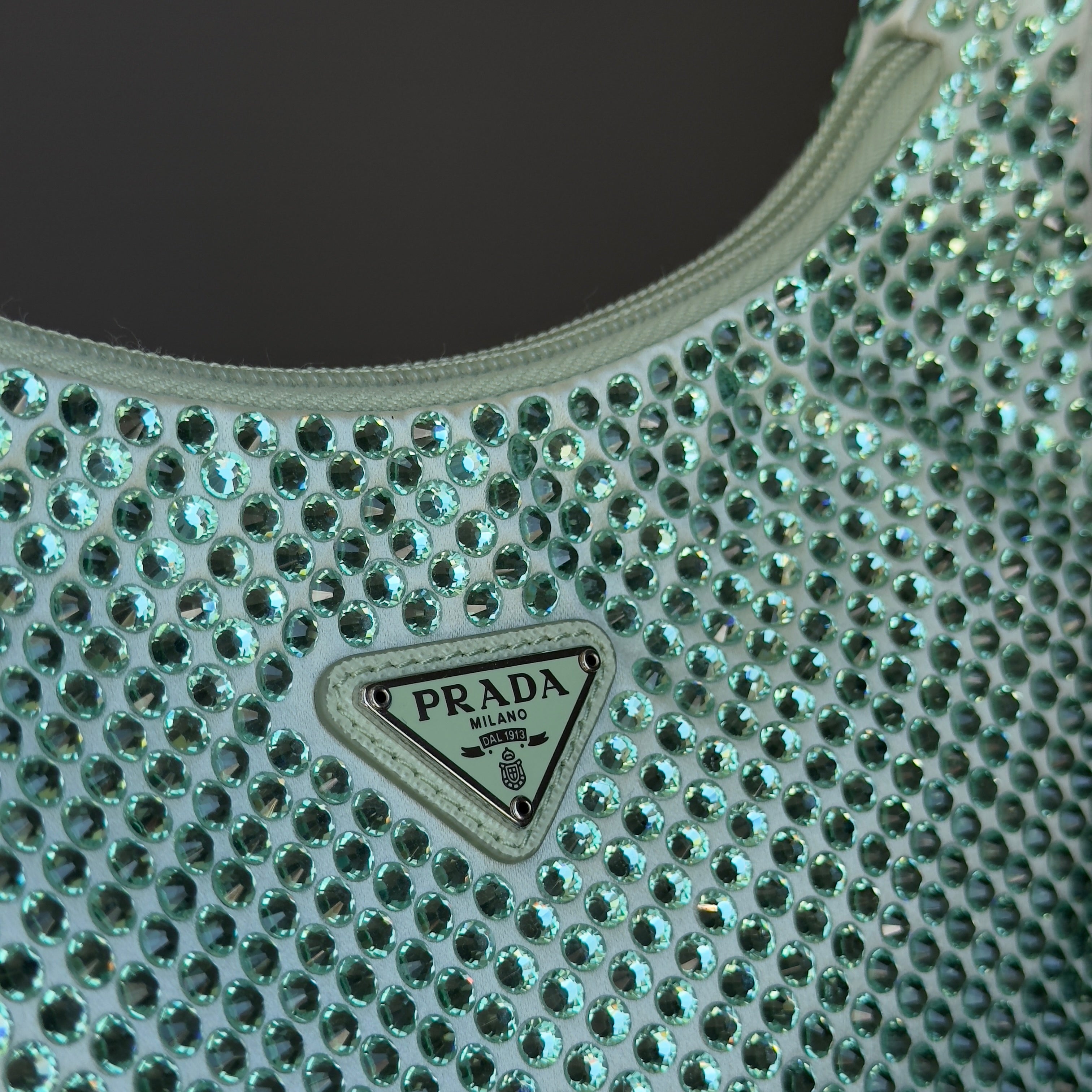 Prada Crystal Re-Edition 2000 Bag Mint Green - Queen May