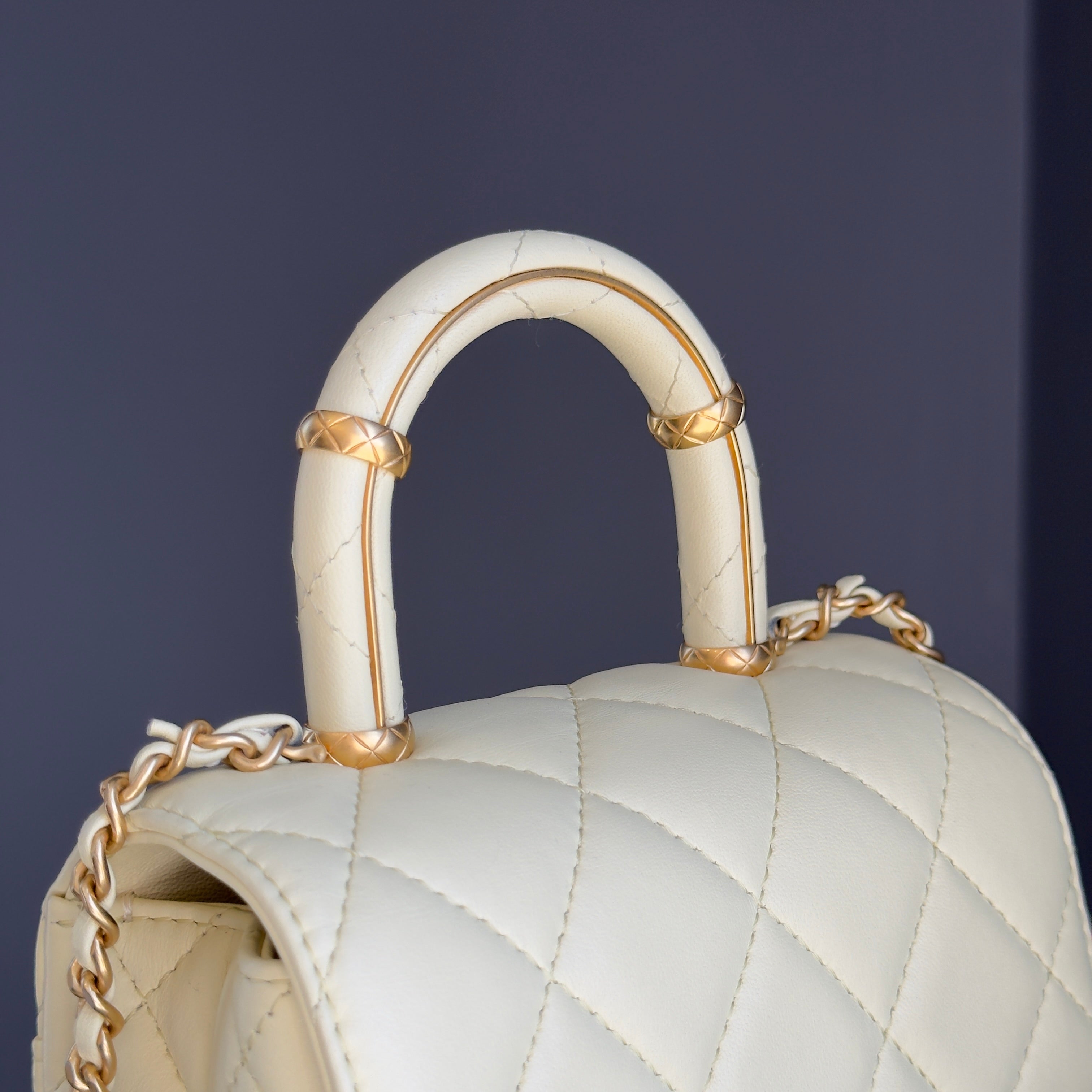 Chanel Crush Top Handle Quilted Mini Flap Bag Butter Yellow Calfskin - Queen May