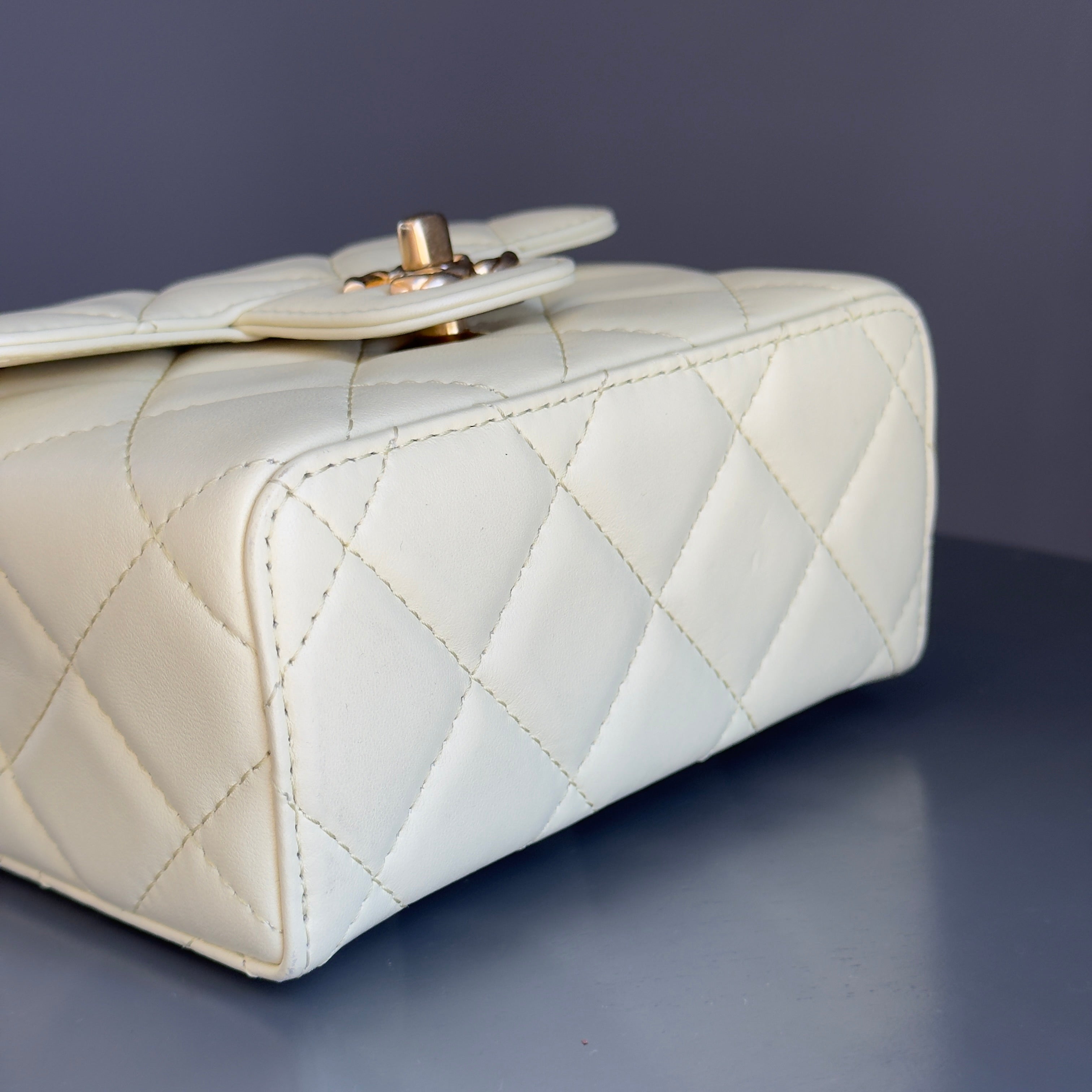 Chanel Crush Top Handle Quilted Mini Flap Bag Butter Yellow Calfskin - Queen May