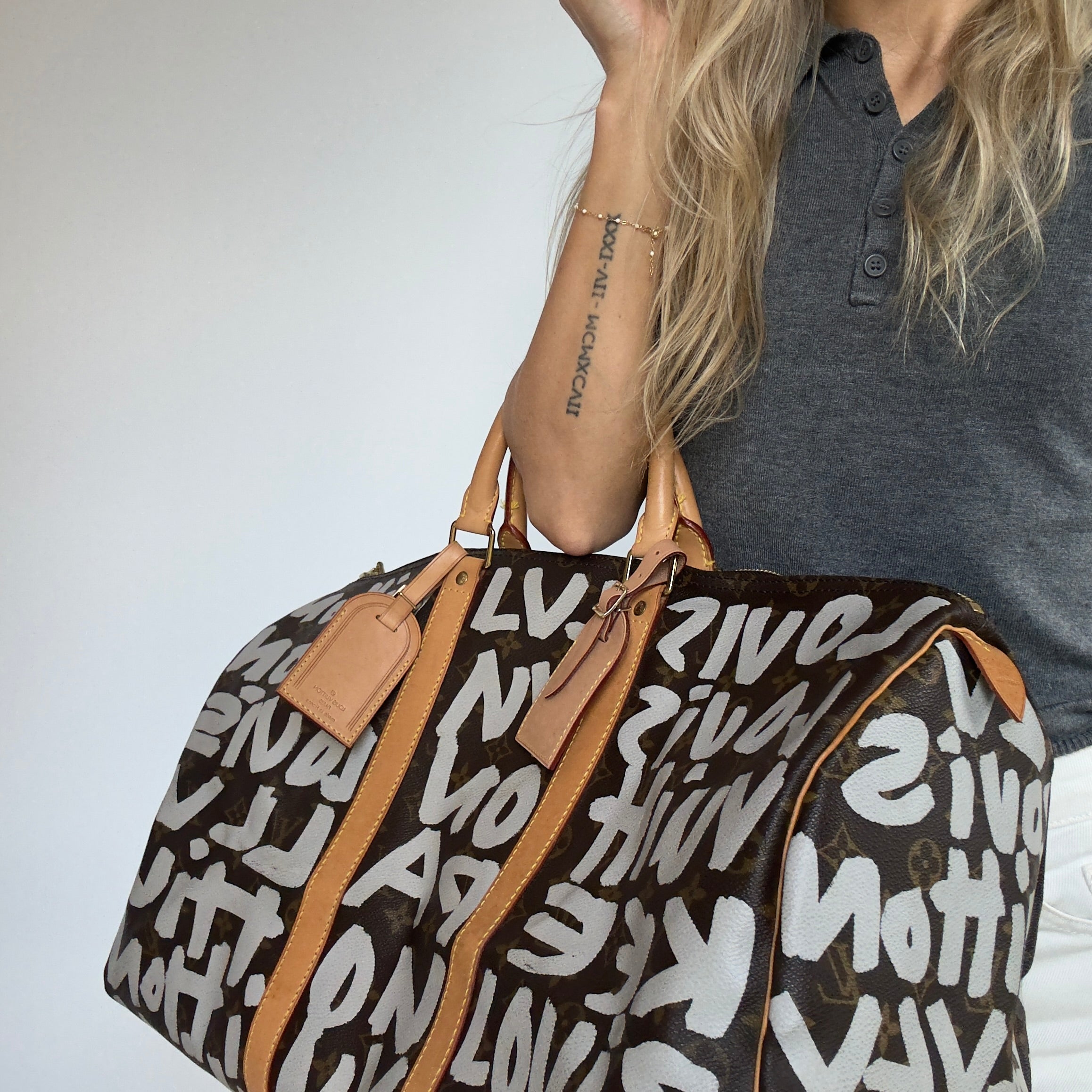 Louis Vuitton Monogram Canvas Keepall Stephen Sprouse Graffiti 50 White - Queen May