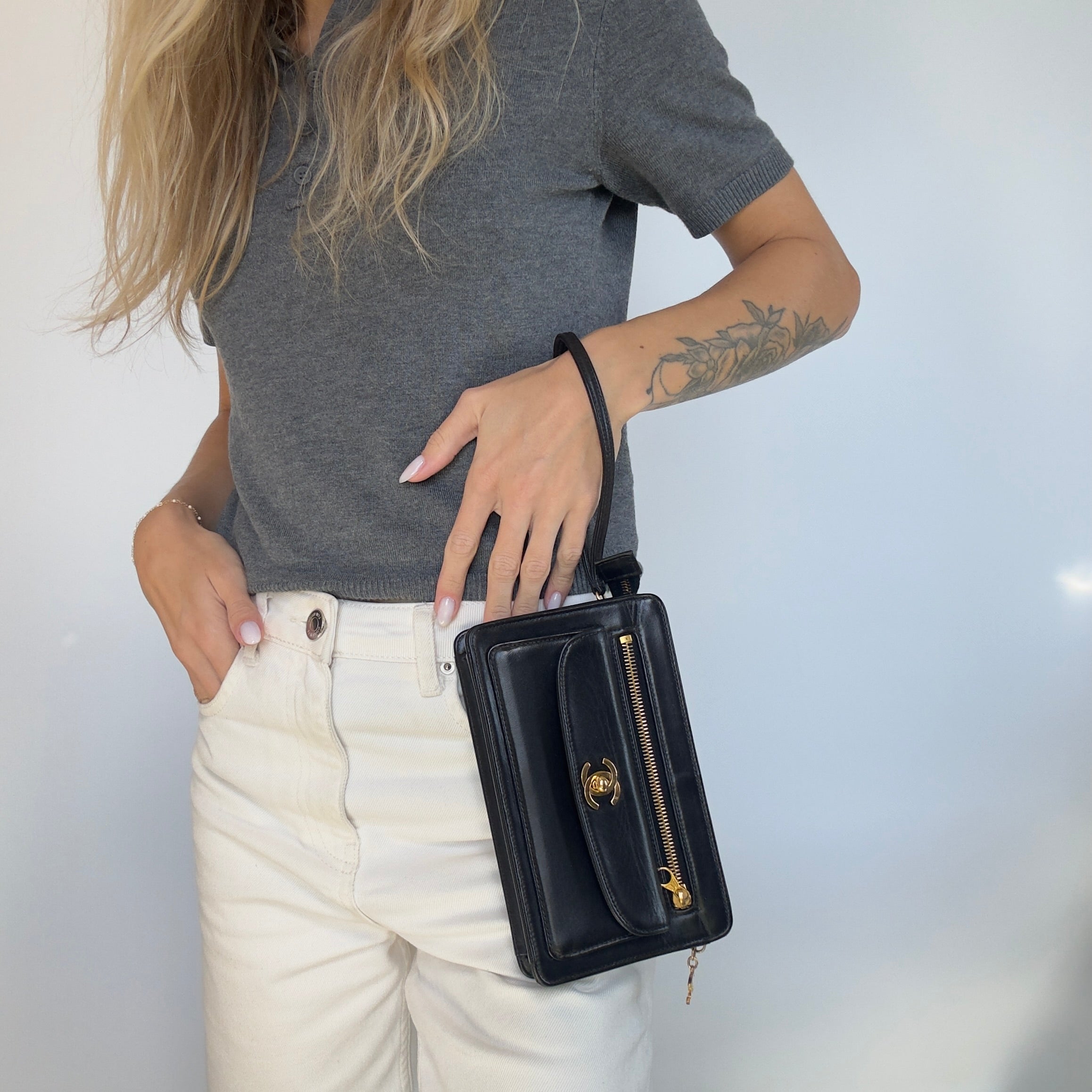 Vintage Chanel Lambskin Leather Clutch Bag - Queen May