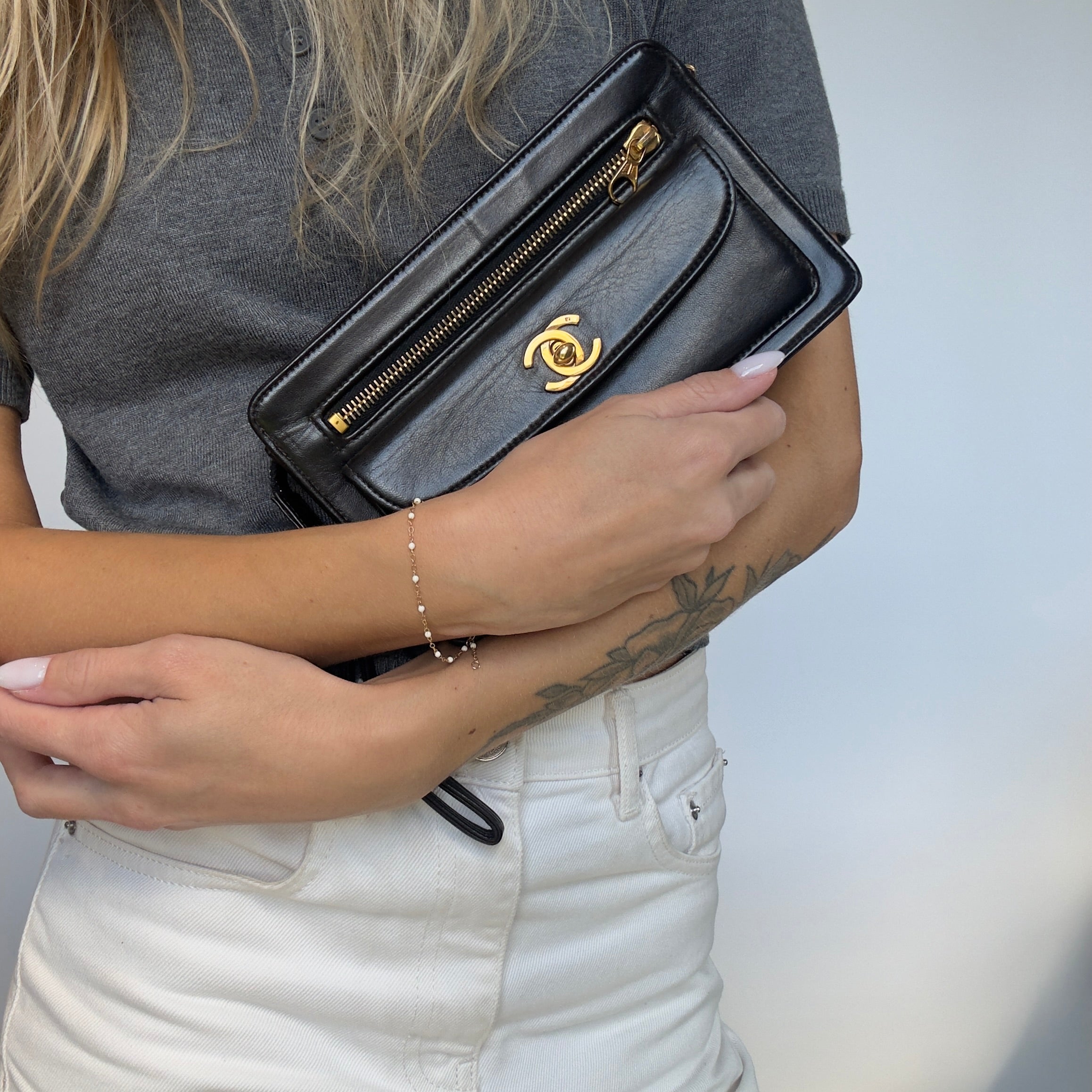 Vintage Chanel Lambskin Leather Clutch Bag - Queen May