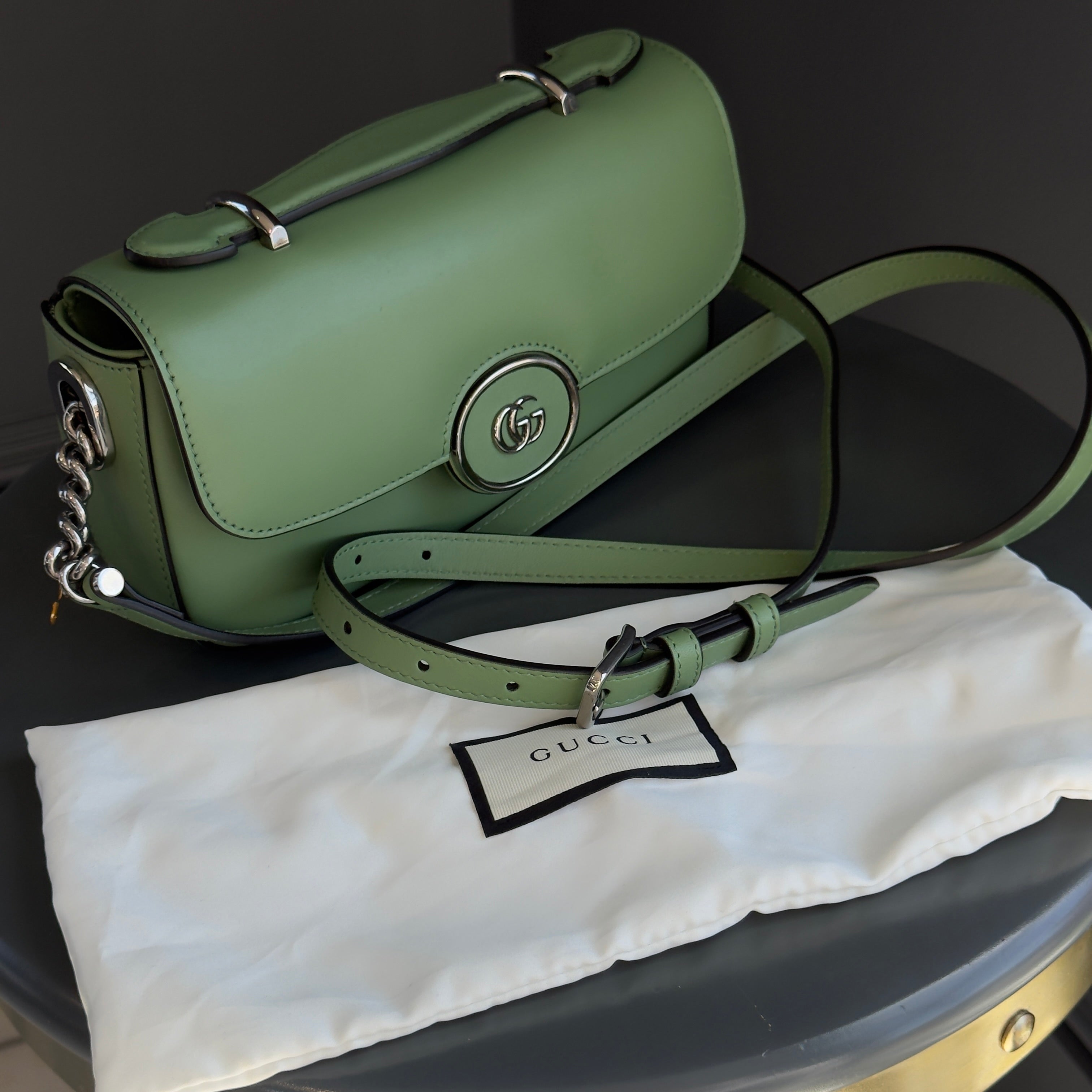 Gucci Petite GG Mini Shoulder Bag--Green - Queen May