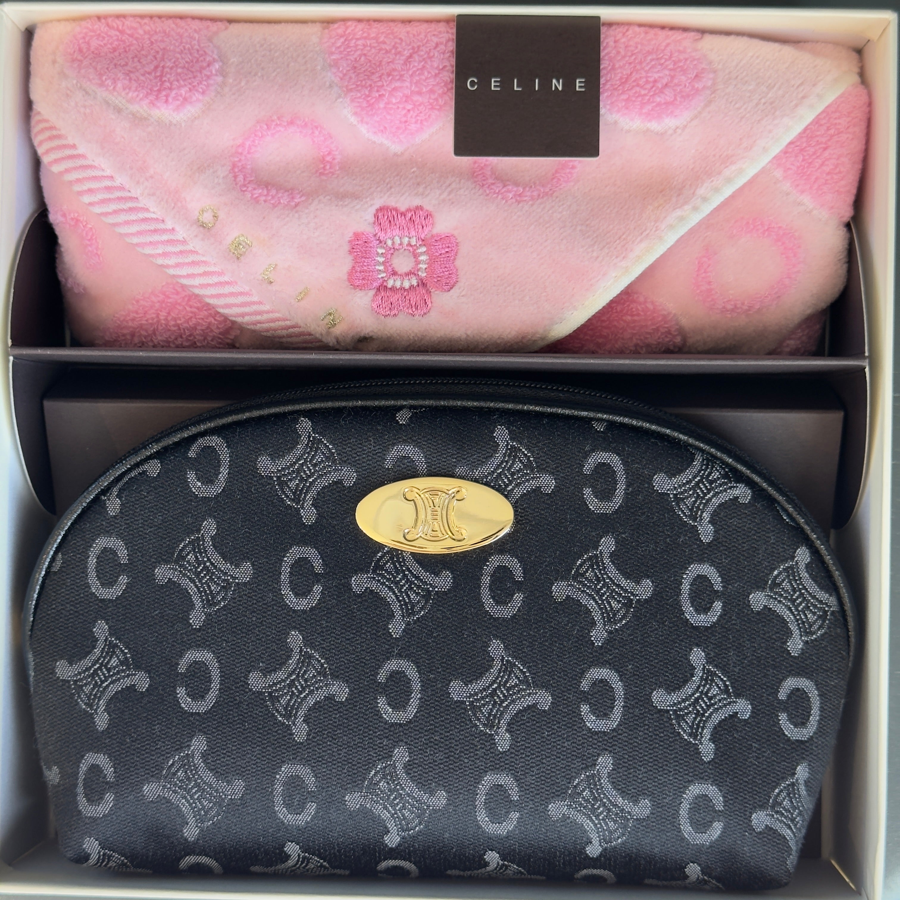 Celine Vintage Cosmetic Pouch with Makeup Cloth - Queen May