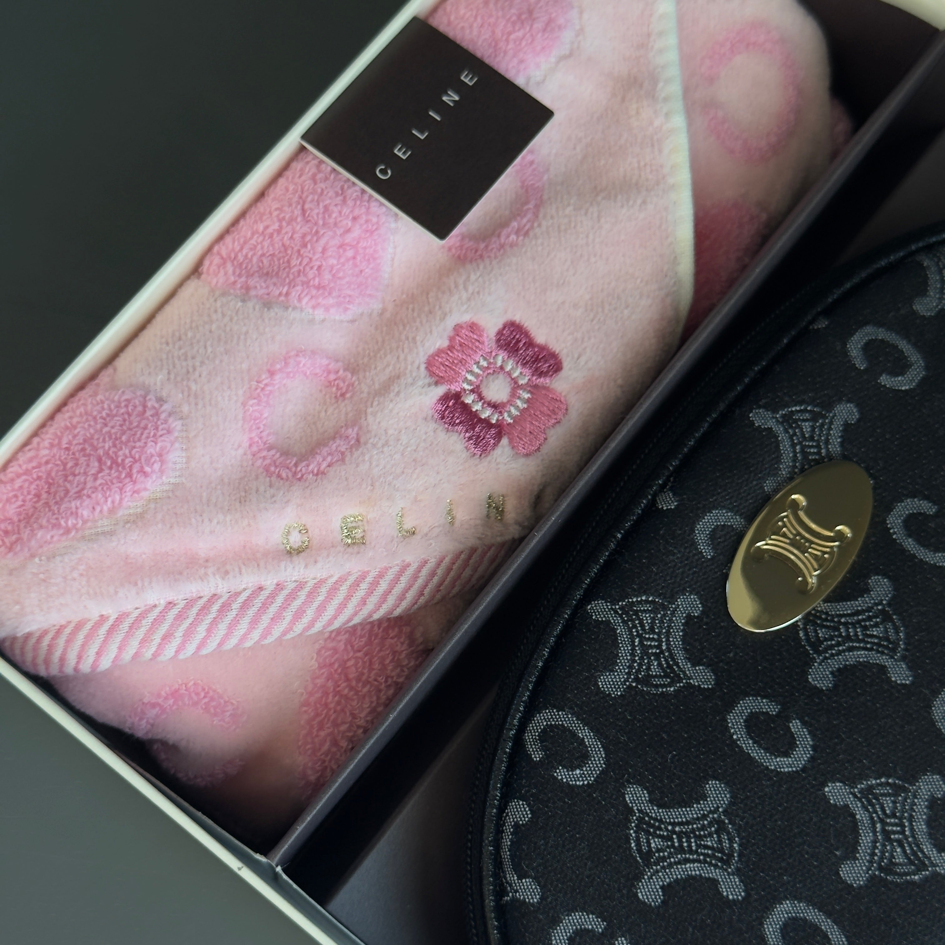 Celine Vintage Cosmetic Pouch with Makeup Cloth - Queen May