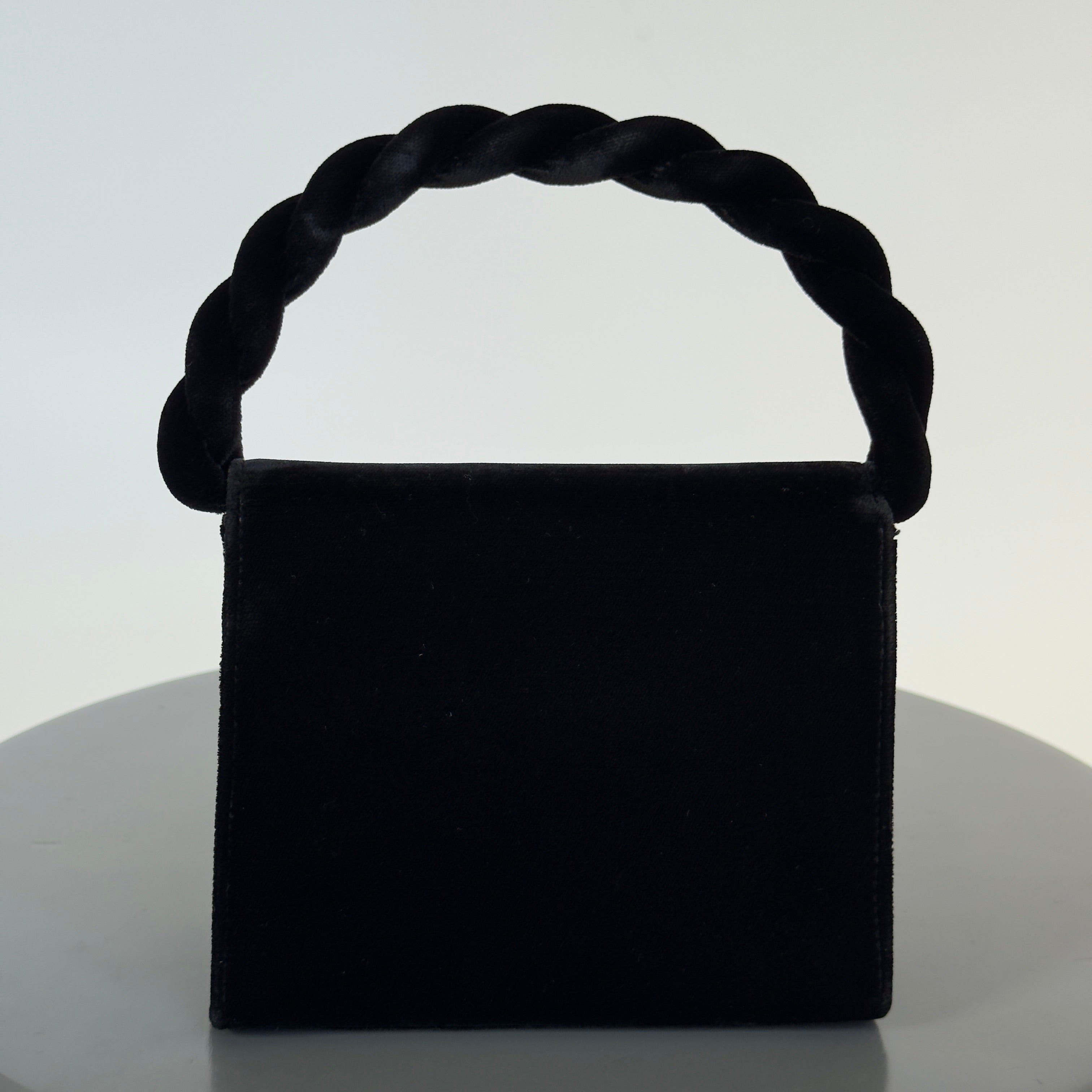 Ultra Rare Vintage Chanel Black Velvet Trusted Top Handle Bag 1996-1997 - Queen May