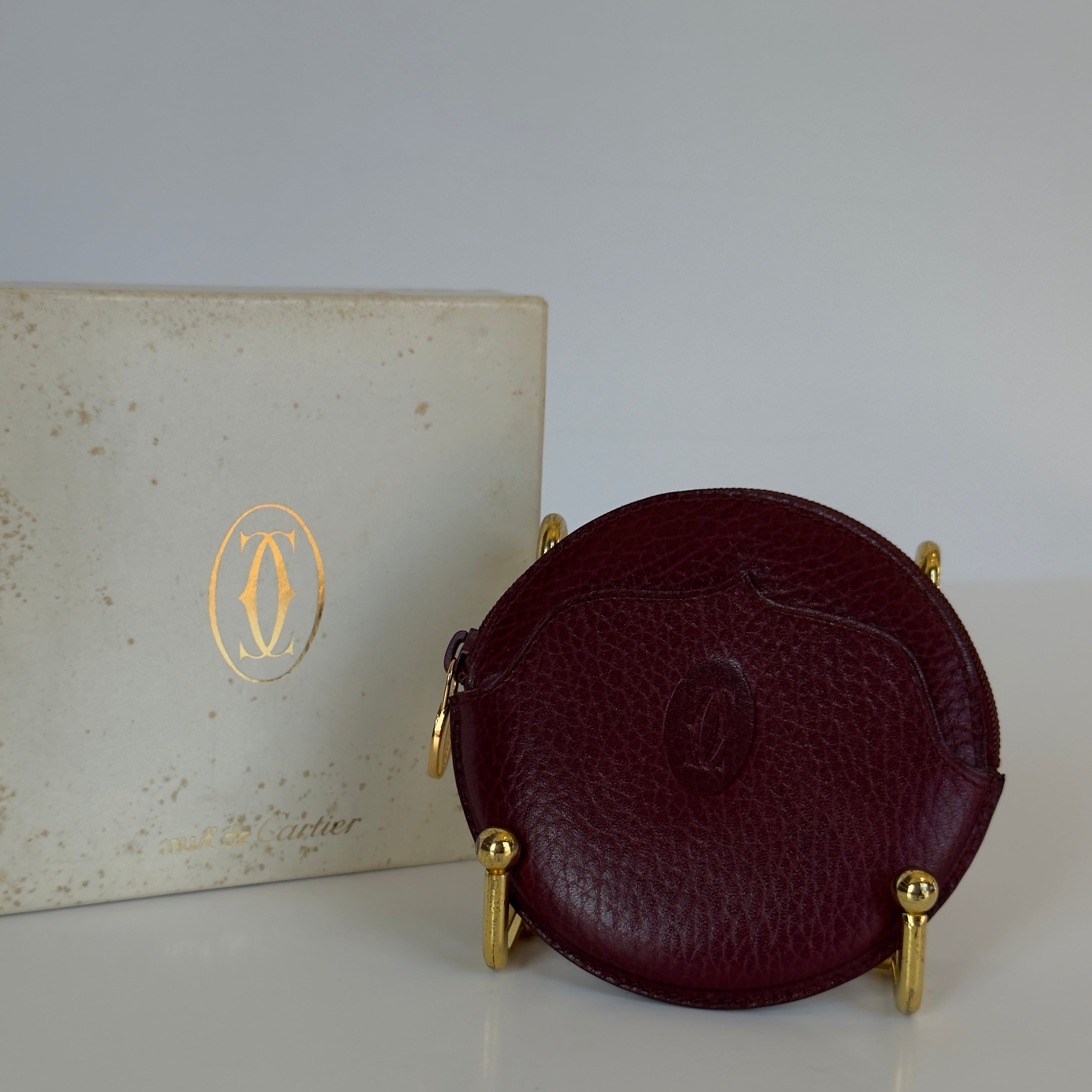 Vintage Cartier Burgundy Leather Coin Purse - Queen May