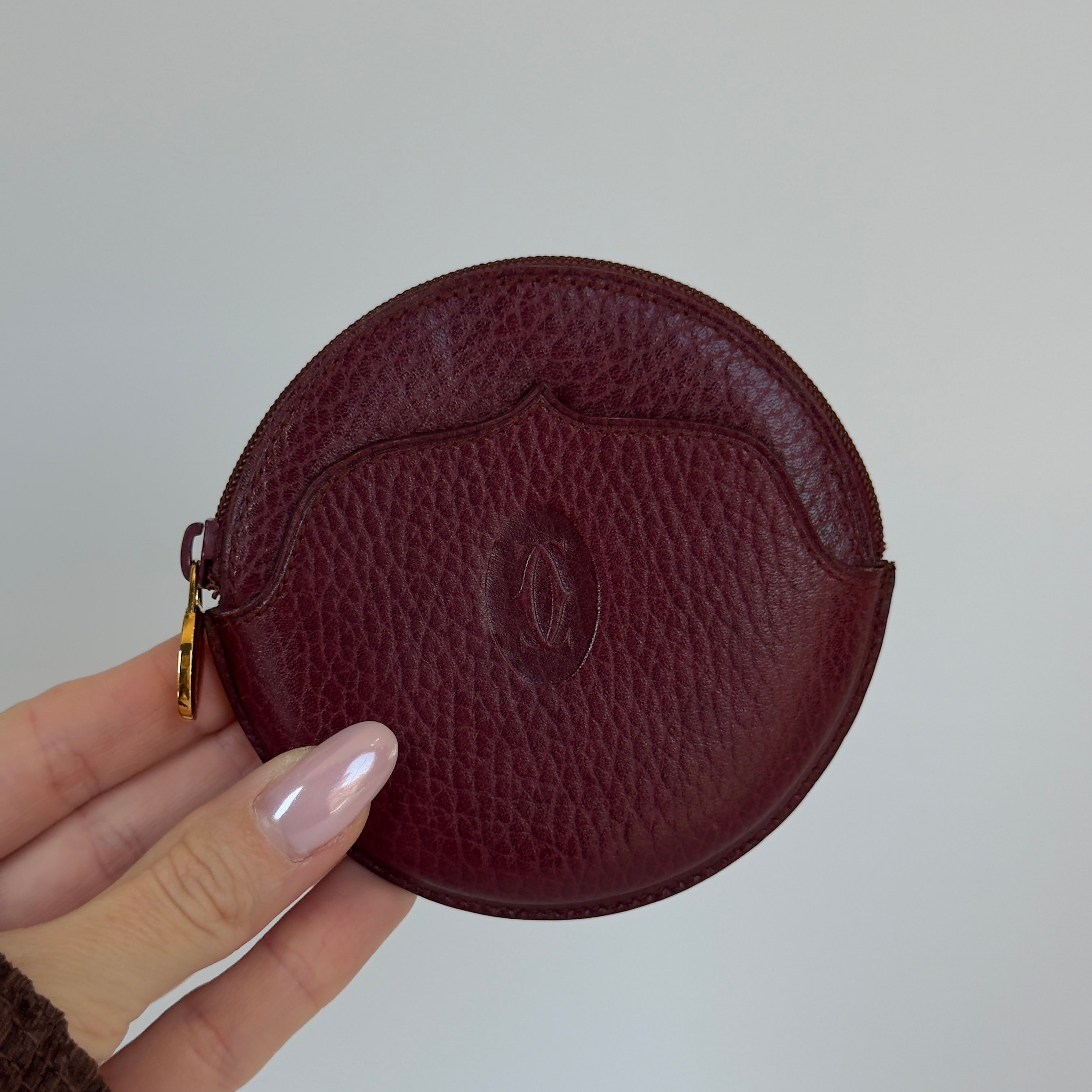 Vintage Cartier Burgundy Leather Coin Purse - Queen May