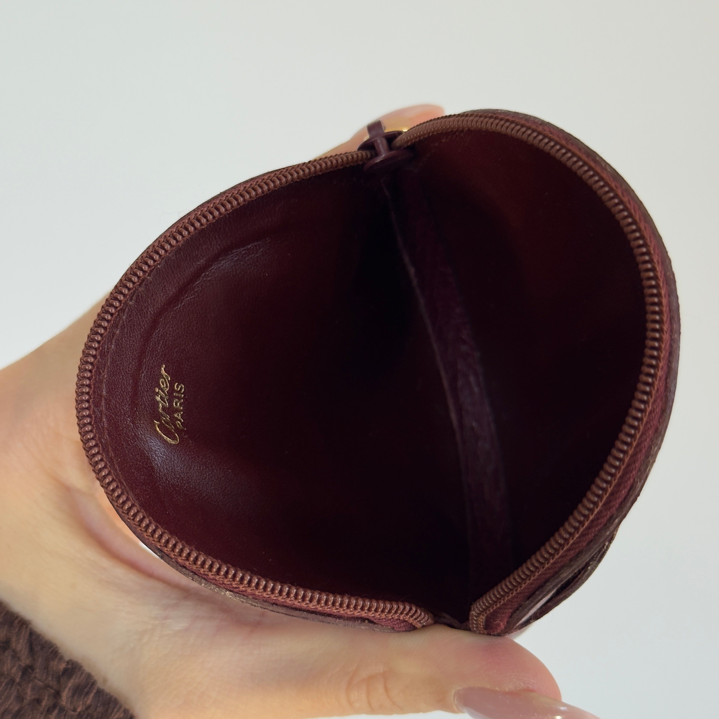 Vintage Cartier Burgundy Leather Coin Purse - Queen May