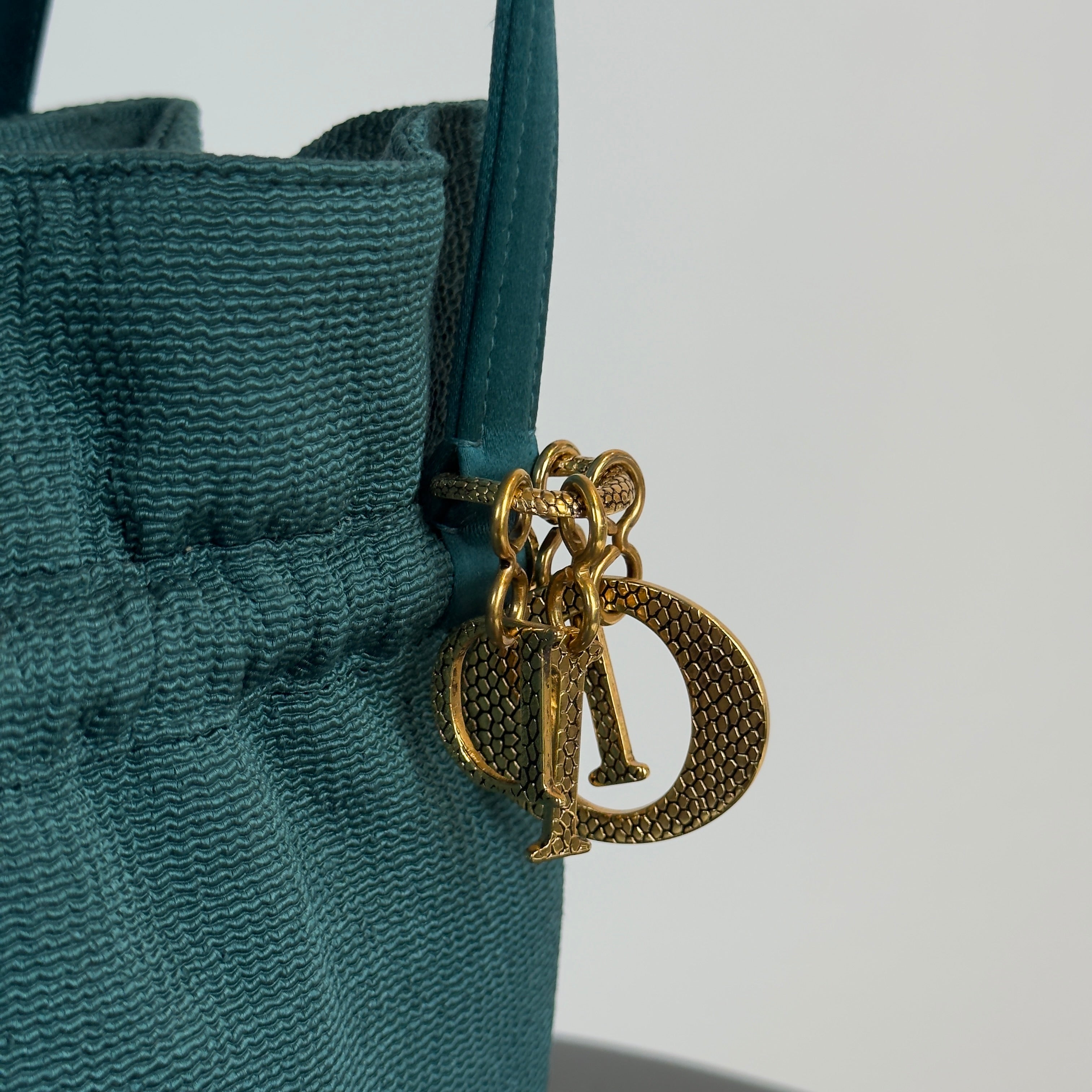 Rare Dior Kisslock Satin Teal Bag - Queen May