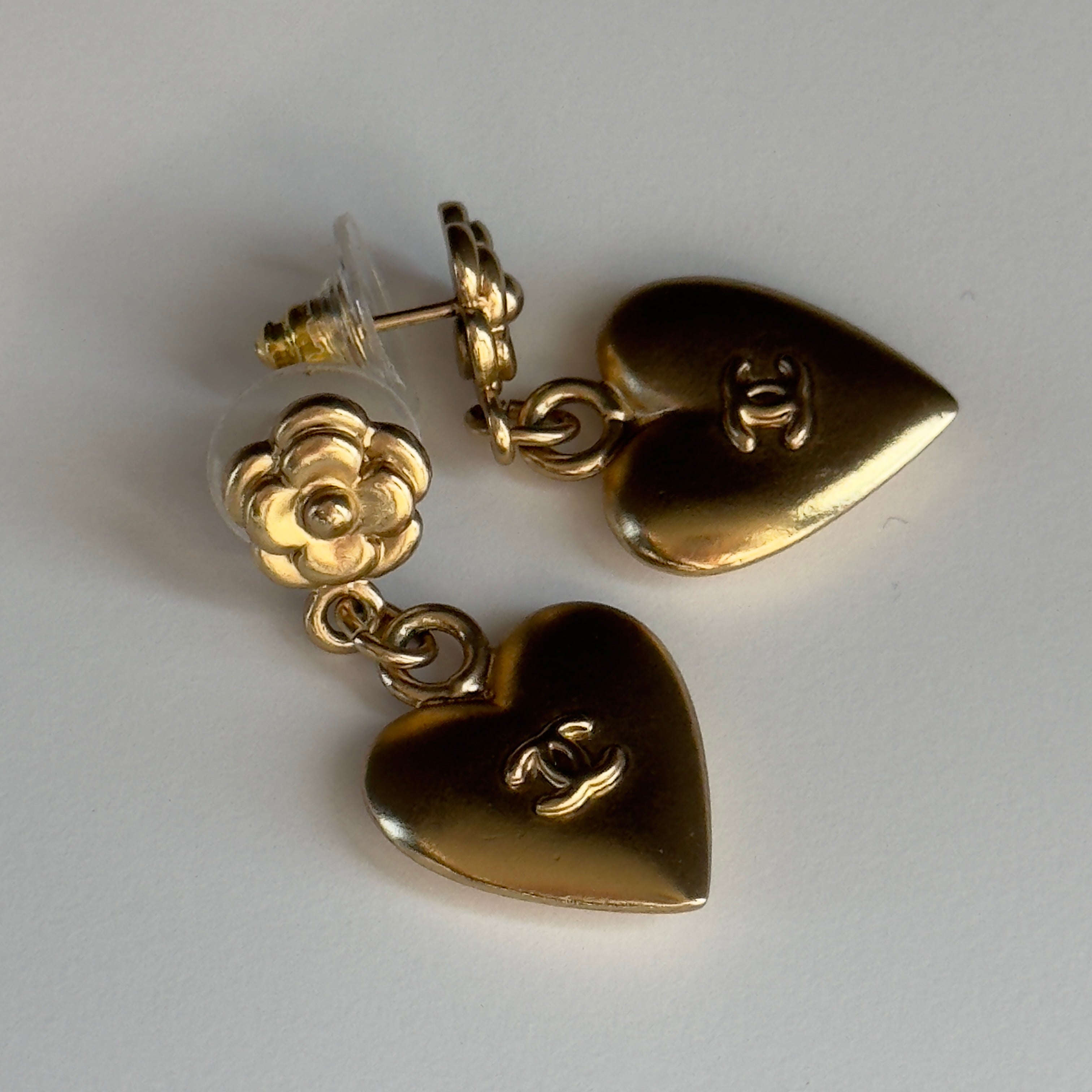 Chanel Camellia Heart Earrings 2002 - Queen May