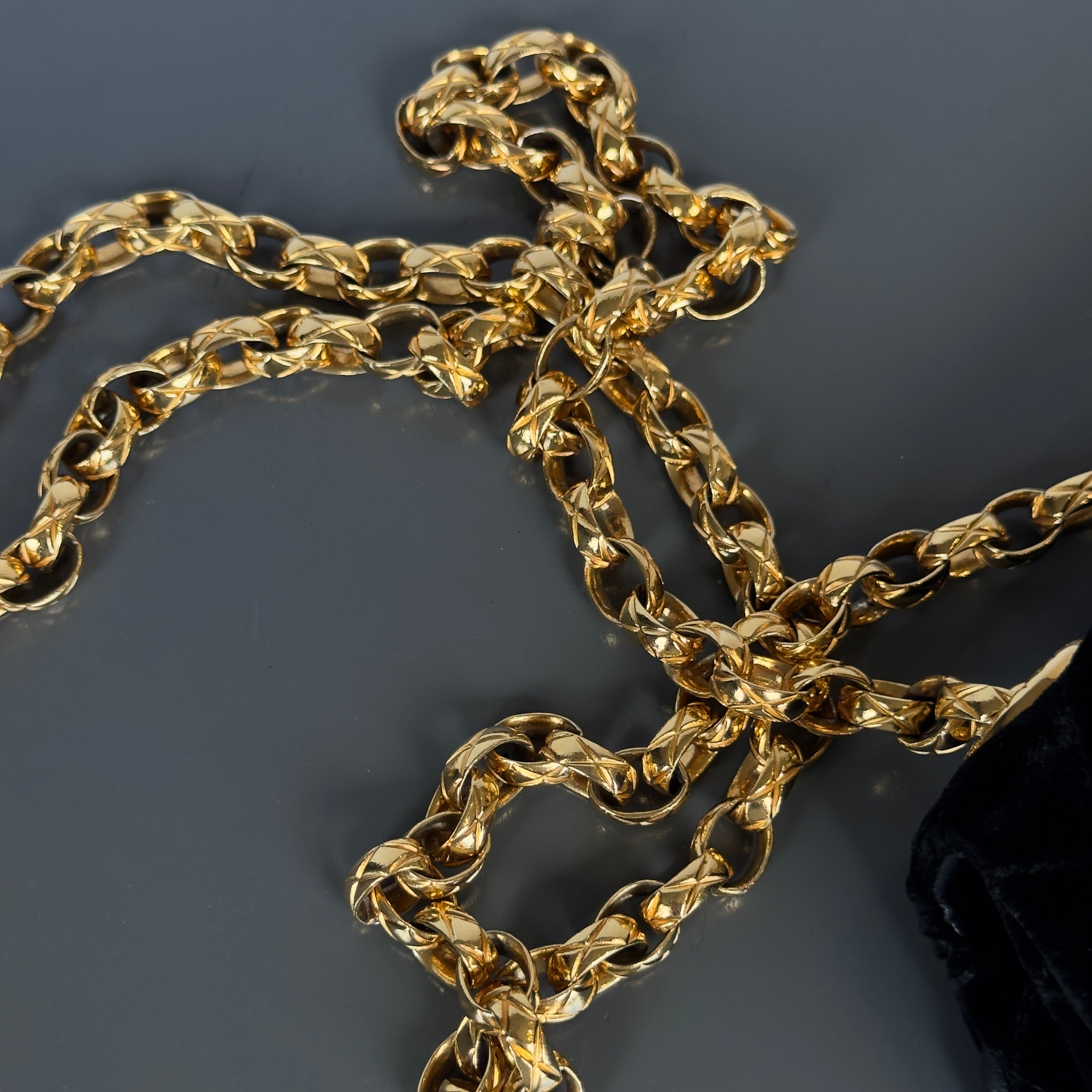 Chanel Quilted CC Velvet Bijoux Chain Crossbody - Queen May