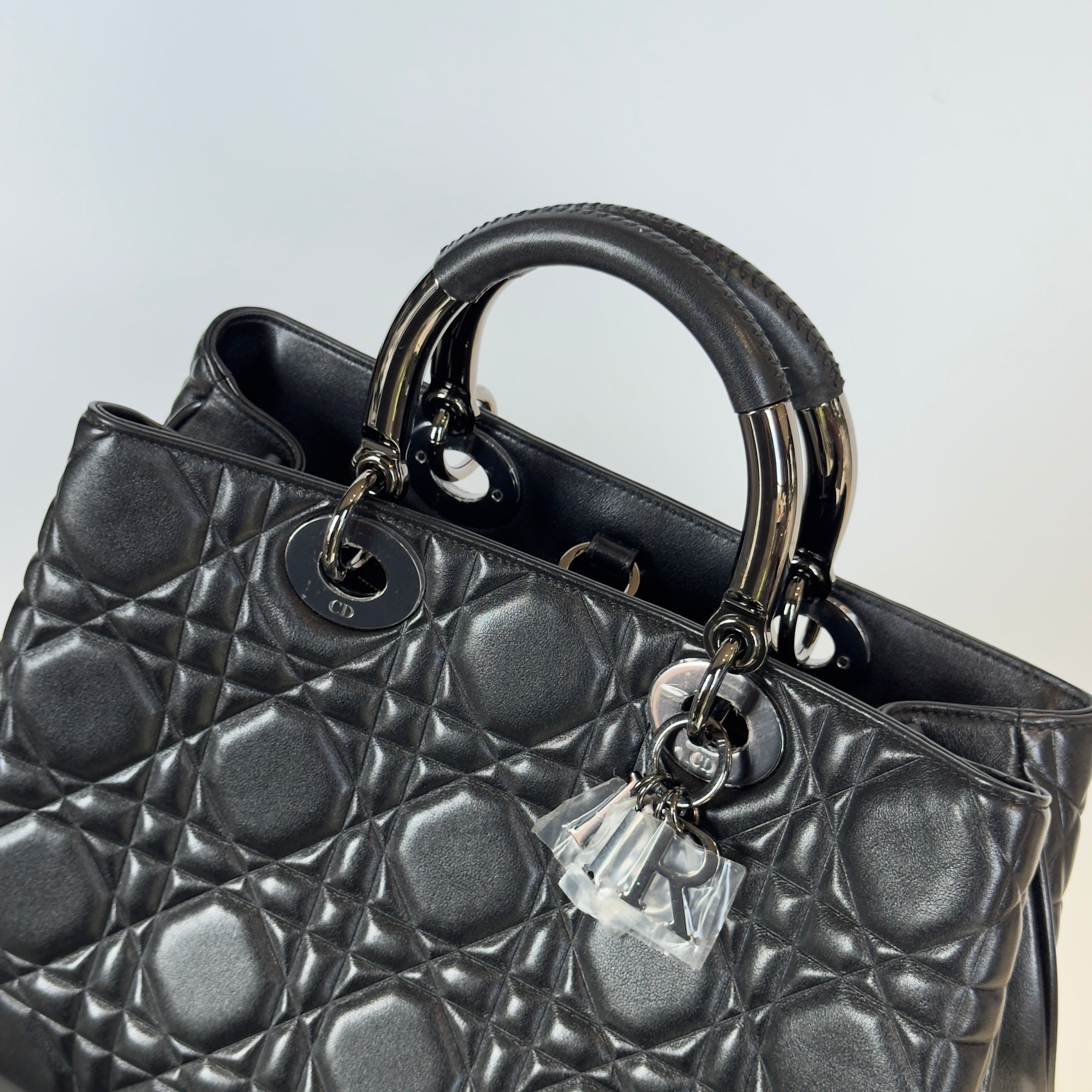 Christian Dior Lady 95.22 Bag Cannage Embossed Leather Large - Queen May