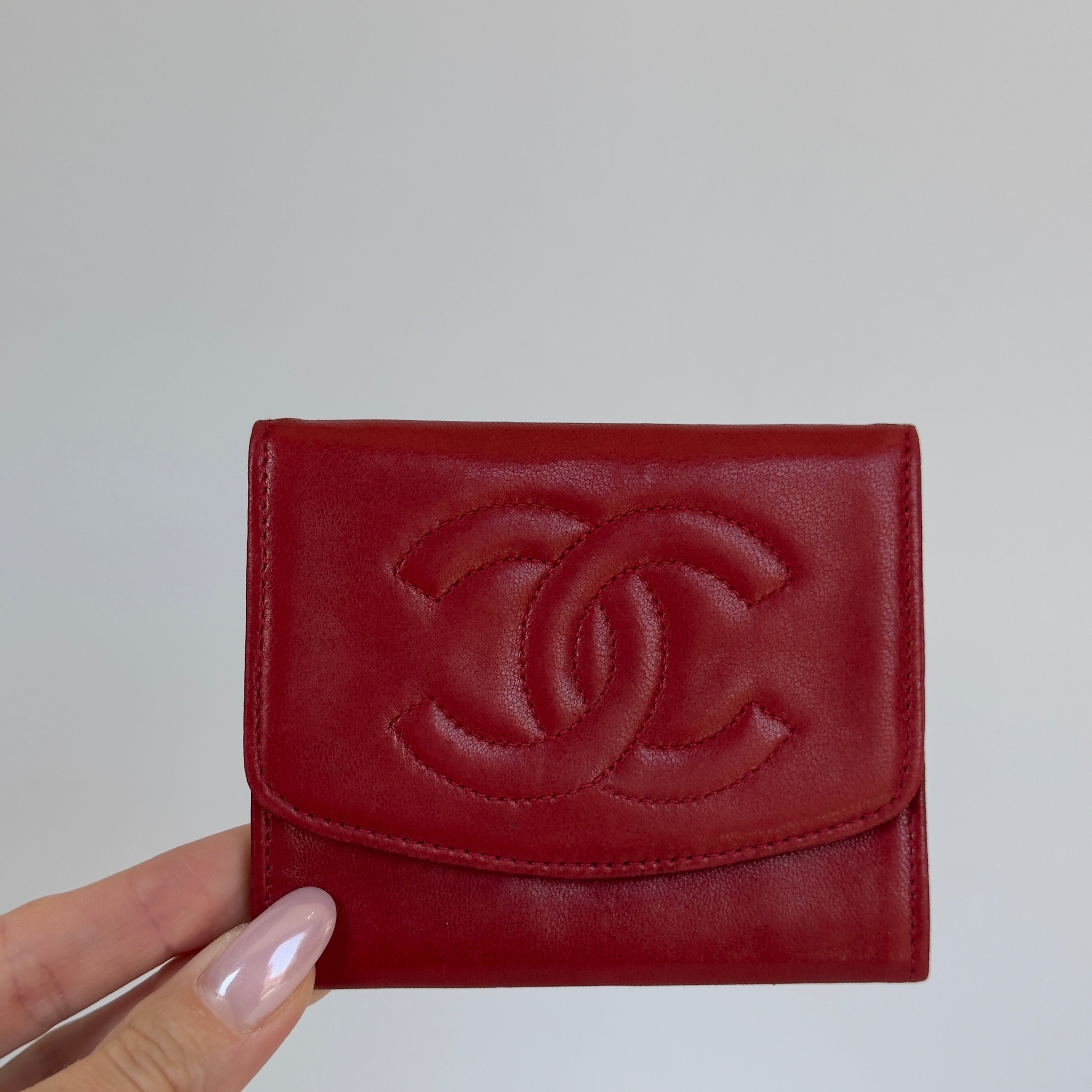 Chanel Red Lambskin Wallet - Queen May