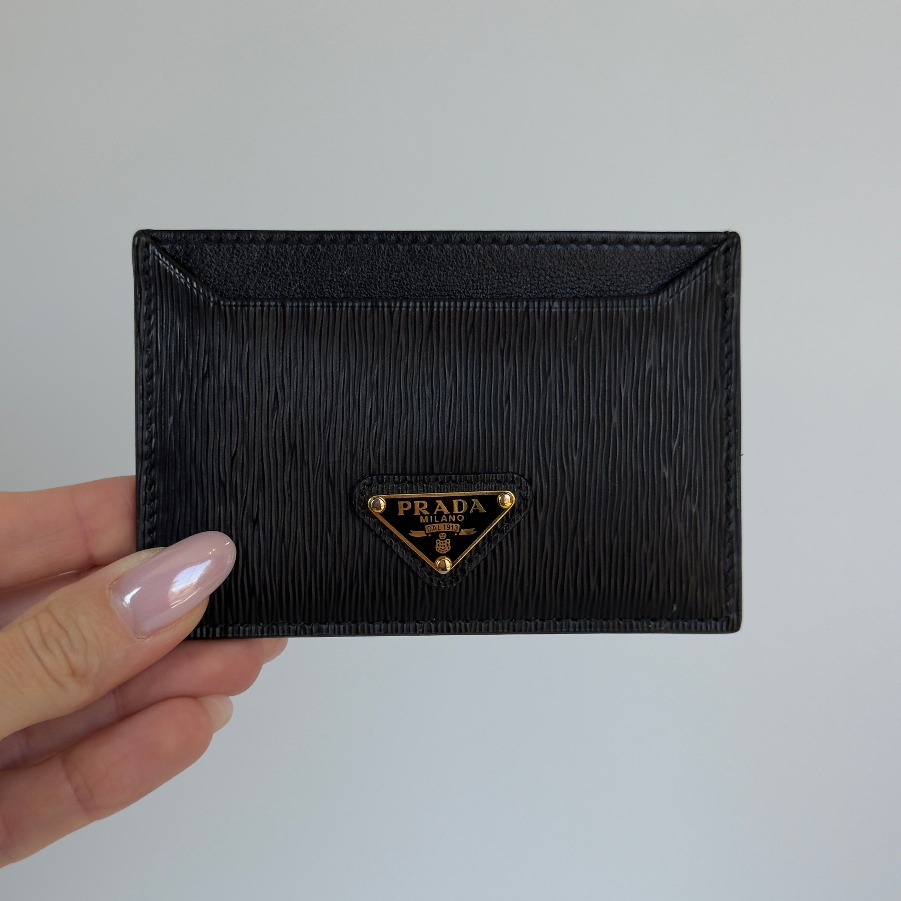 Prada Black Saffiano Leather Card Holder - Queen May