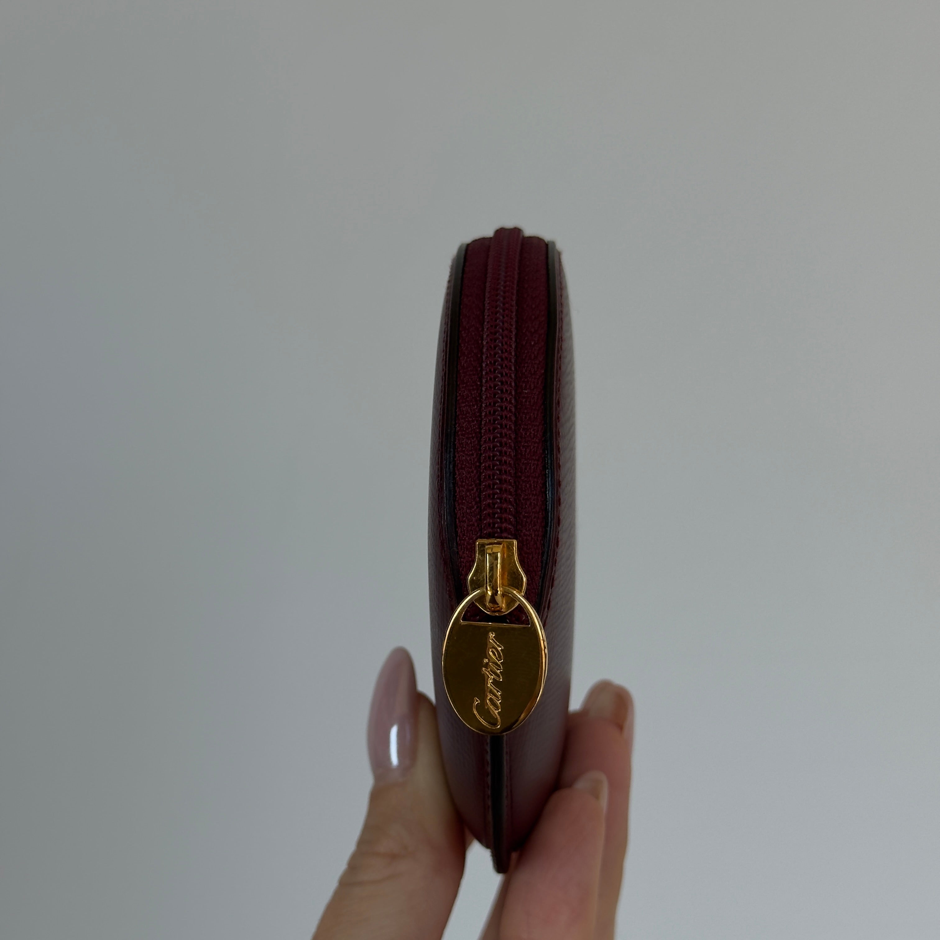 Cartier Burgundy Leather Coin Purse - Queen May